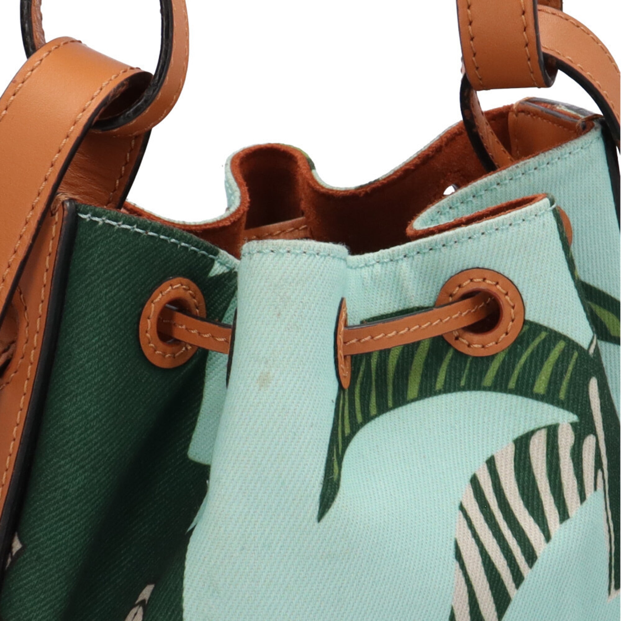 Loewe Blue Brown Canvas Leather Shoulder Bag (Pre-Owned)
