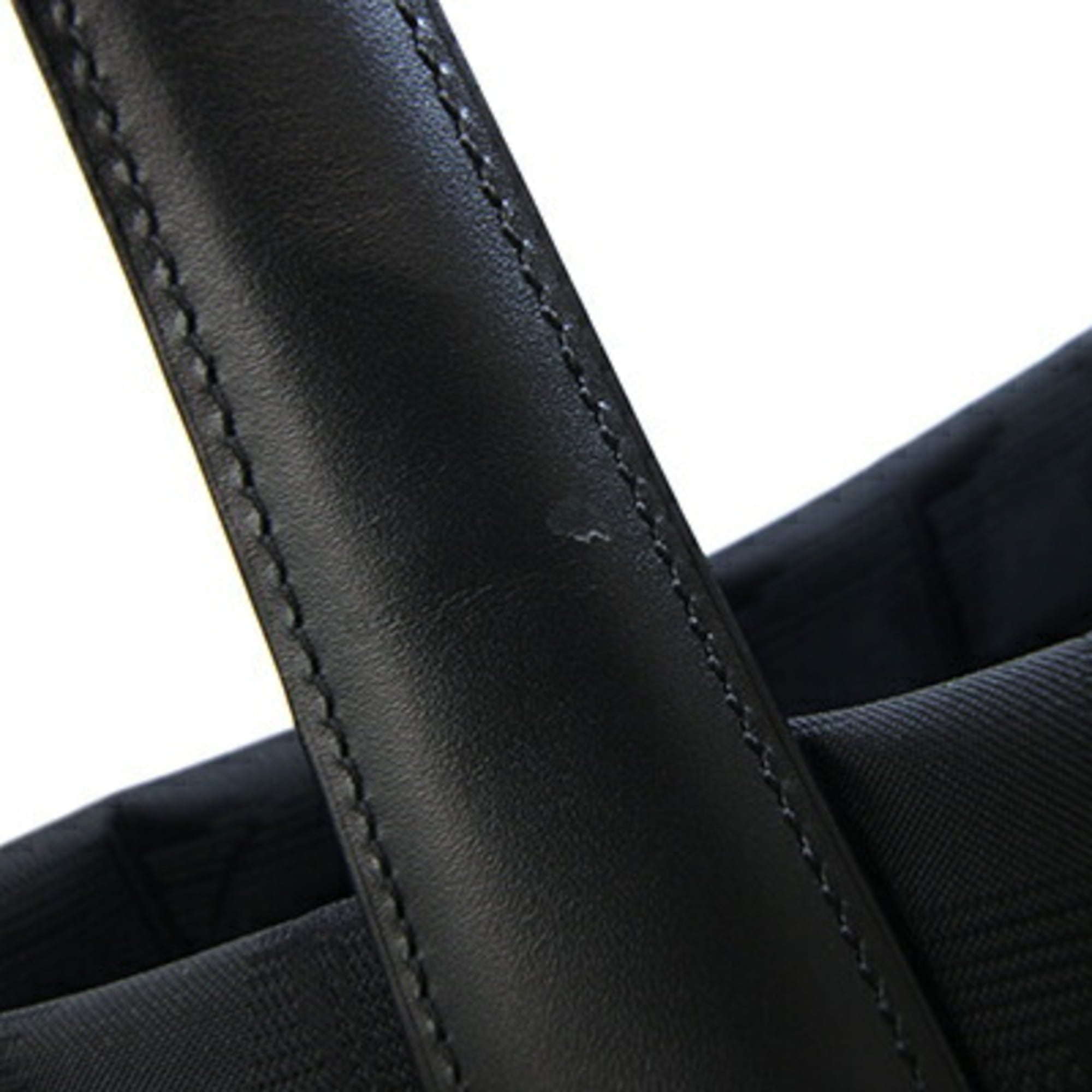 Chanel Black Nylon Canvas Leather Tote Bag (Pre-Owned)