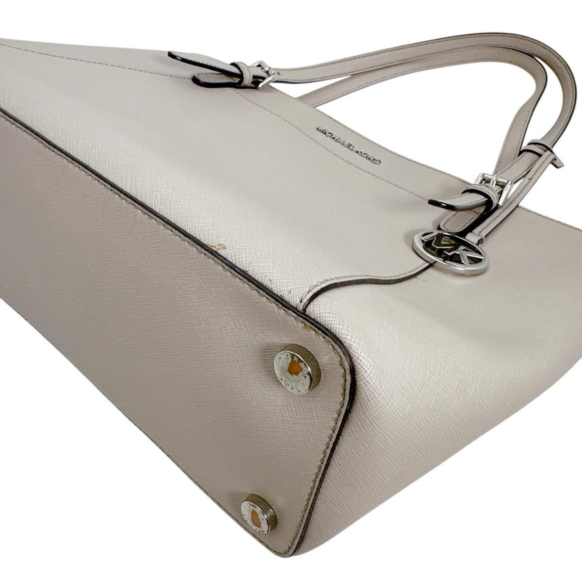 Michael Kors Gray Leather Handbag Tote Bag (Pre-Owned)