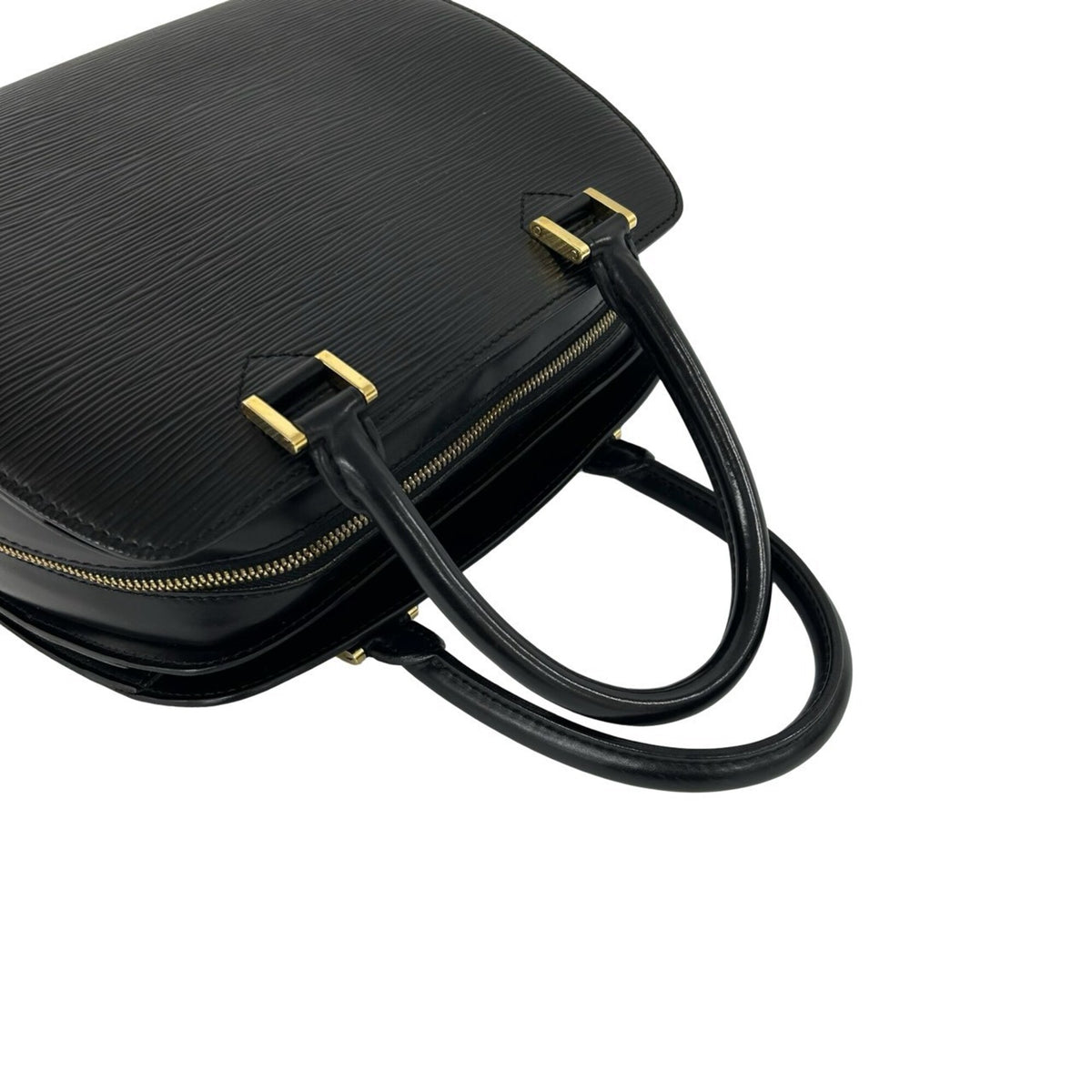 Louis Vuitton Black Leather Boston Bag Handbag (Pre-Owned)