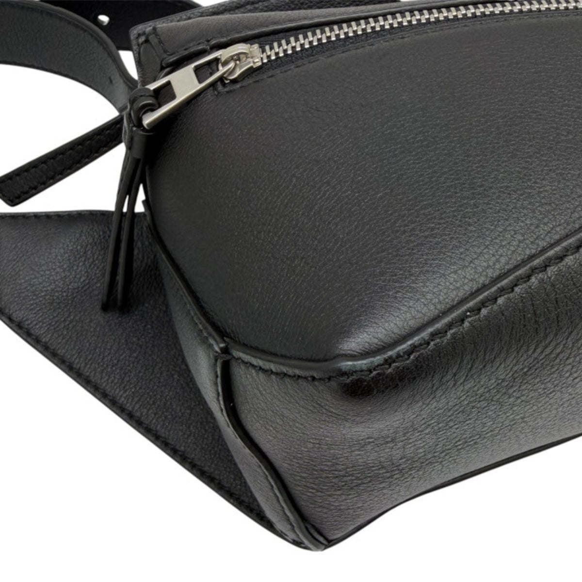 Loewe Puzzle Black Leather Fanny Pack Sling Bag (Pre-Owned)