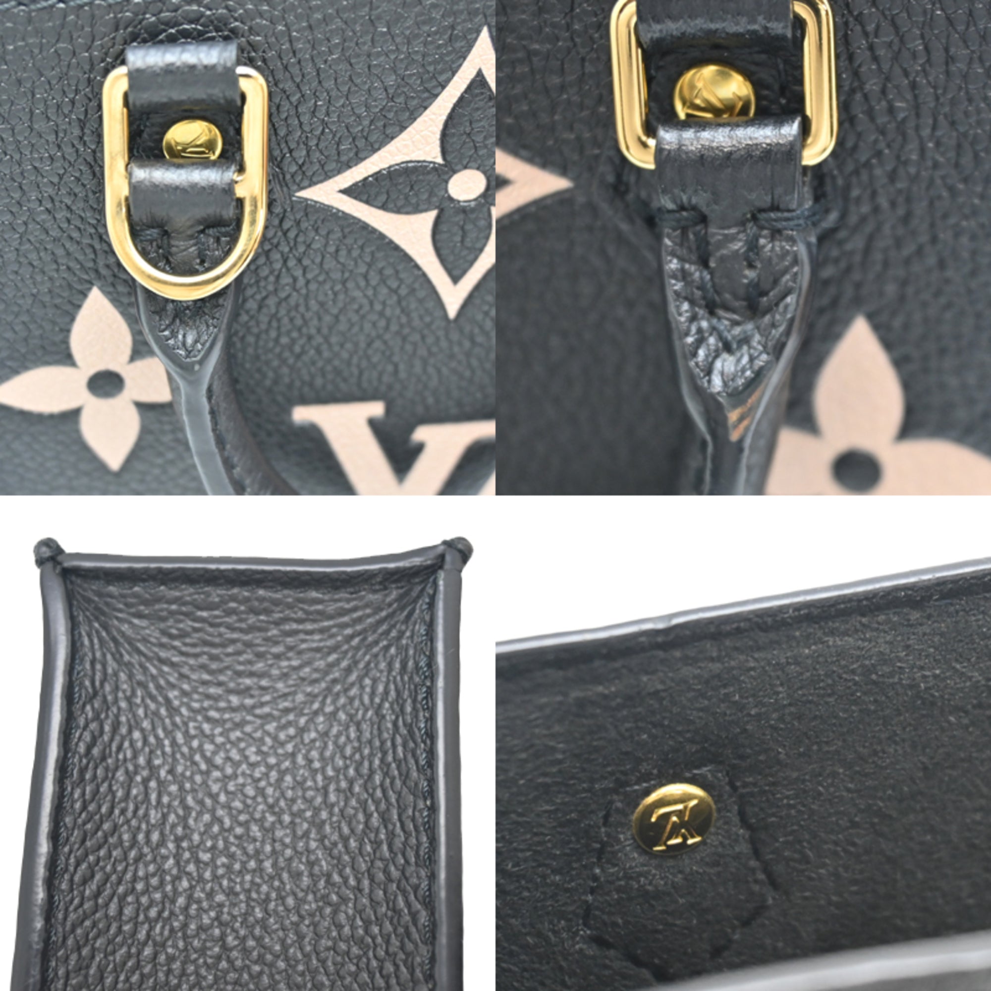 Louis Vuitton Black Noir White Leather Handbag (Pre-Owned)