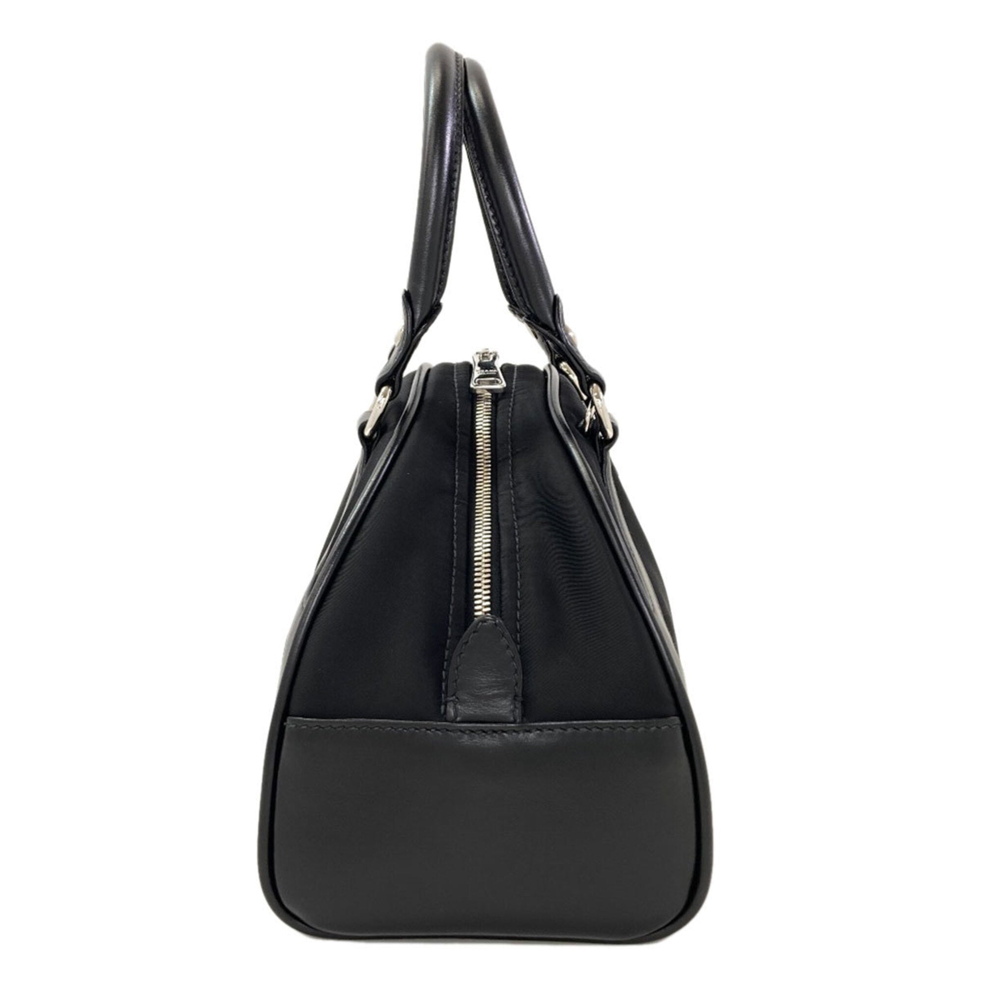 Prada Black Nylon Leather Handbag (Pre-Owned)