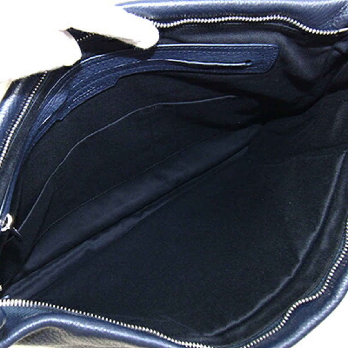 Bally Navy Leather Shoulder Bag (Pre-Owned)