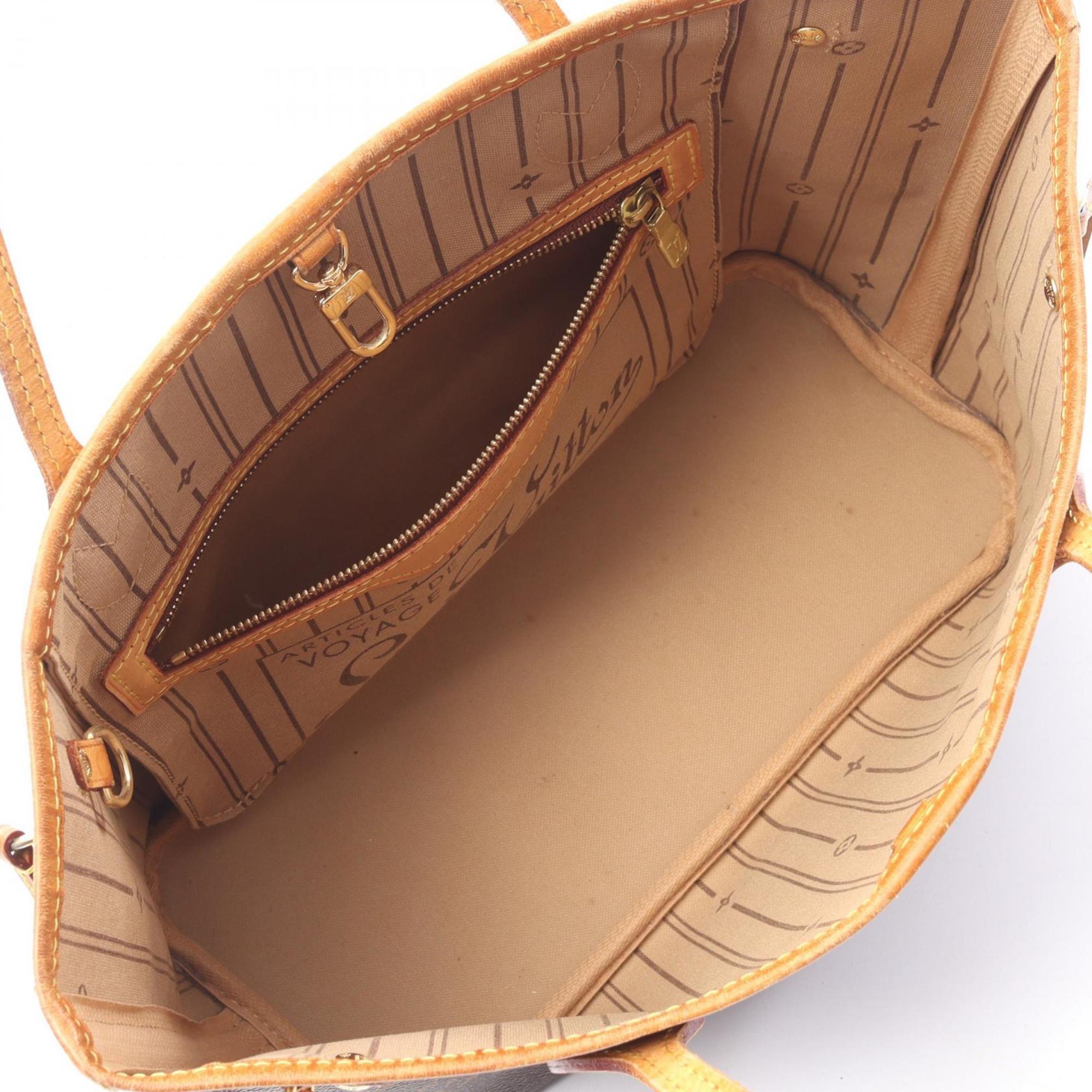 Louis Vuitton Brown Monogram Coated Canvas Leather Handbag Tote Bag (Pre-Owned)