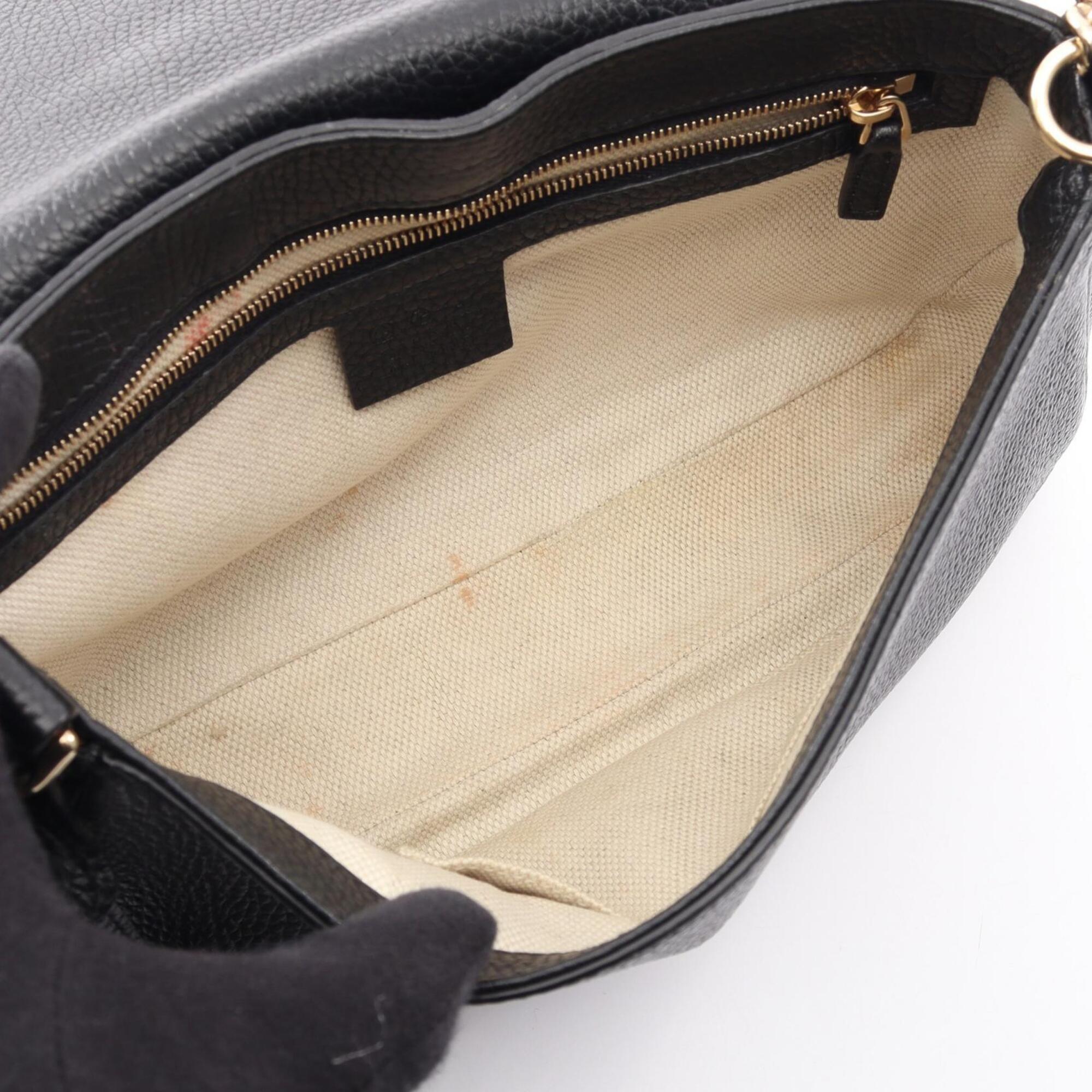 Gucci Black Leather Handbag Shoulder Bag (Pre-Owned)