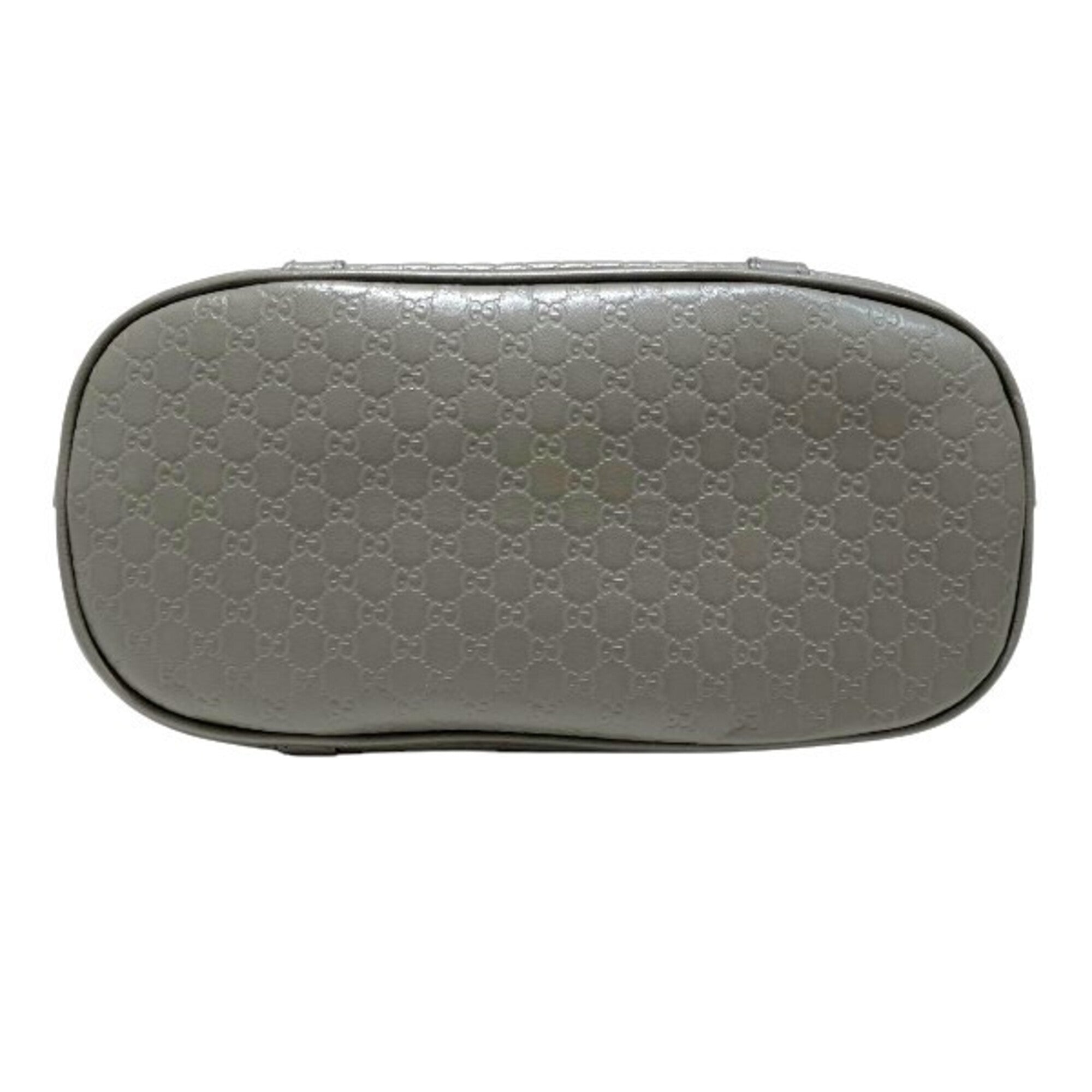 Gucci Gray Leather Handbag Shoulder Bag (Pre-Owned)