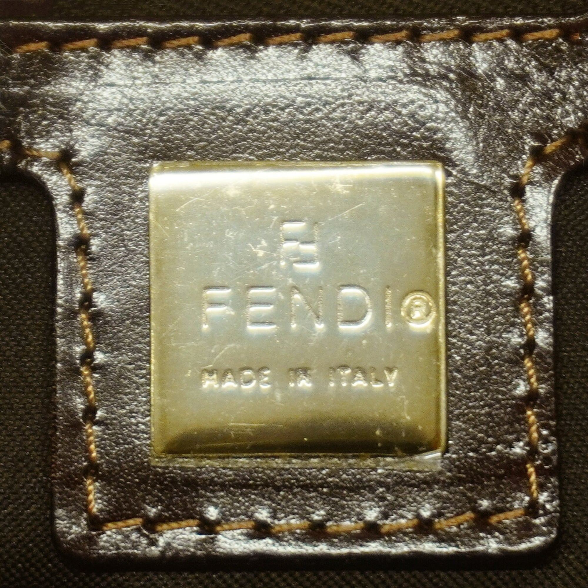 Fendi Ochre Cord Handbag (Pre-Owned)