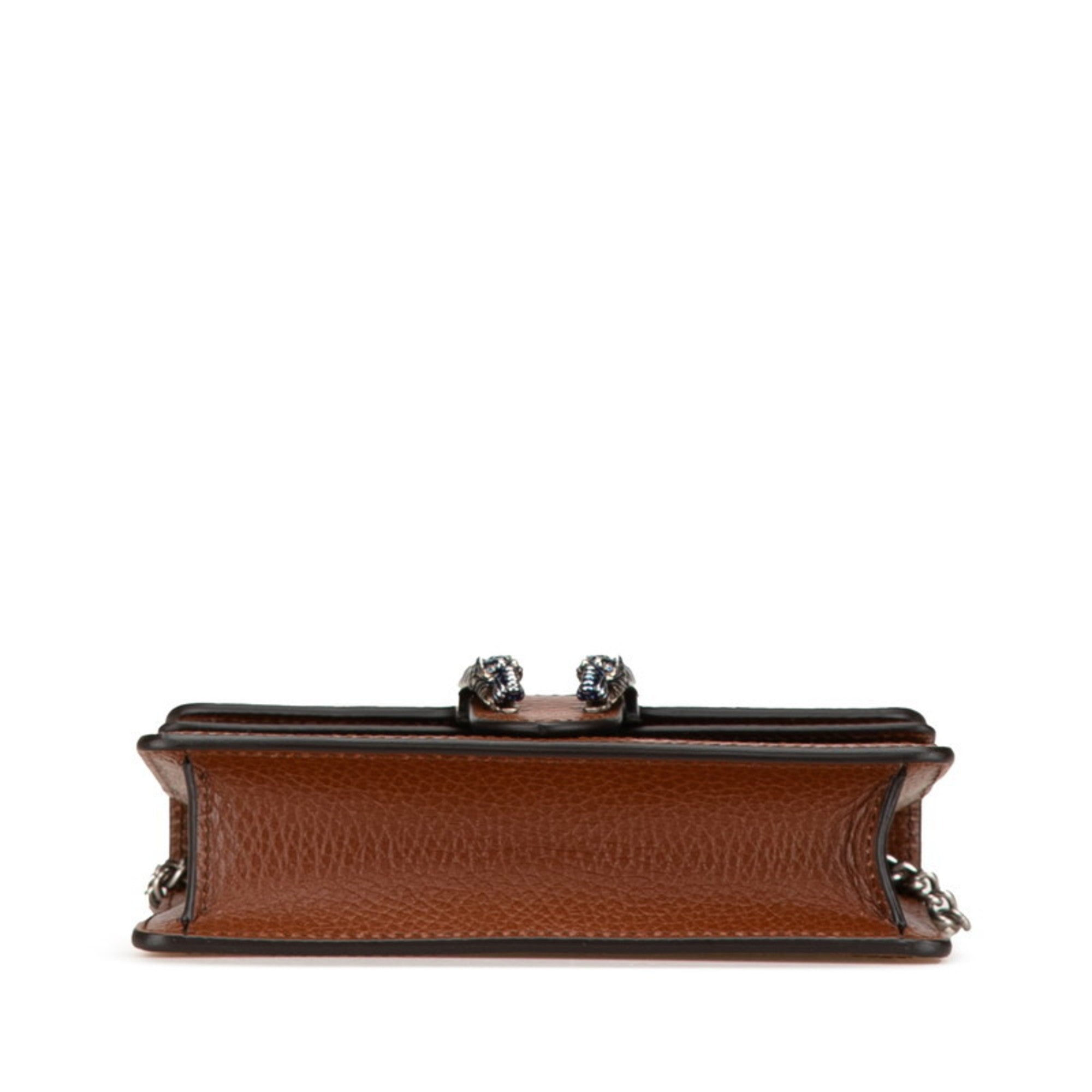 Gucci Brown Denim Leather Shoulder Bag (Pre-Owned)