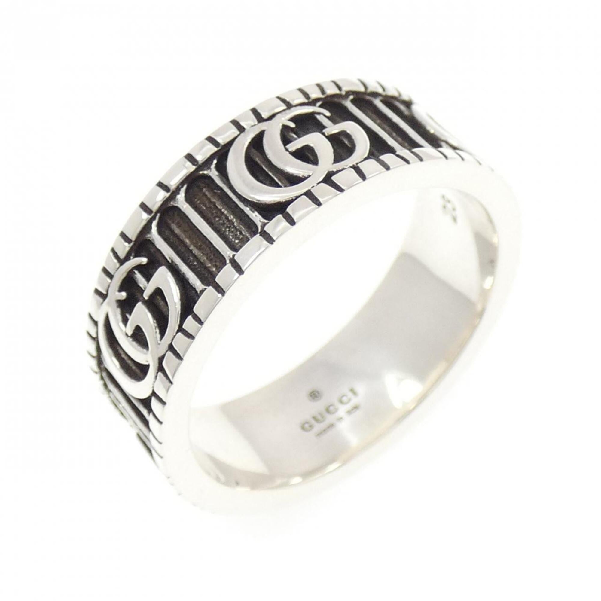 Gucci Silver Black Silver 925 Band Ring (Pre-Owned)