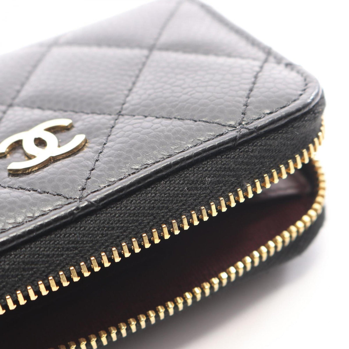 Chanel Black Grained Calfskin Coin Purse/Coin Case (Pre-Owned)