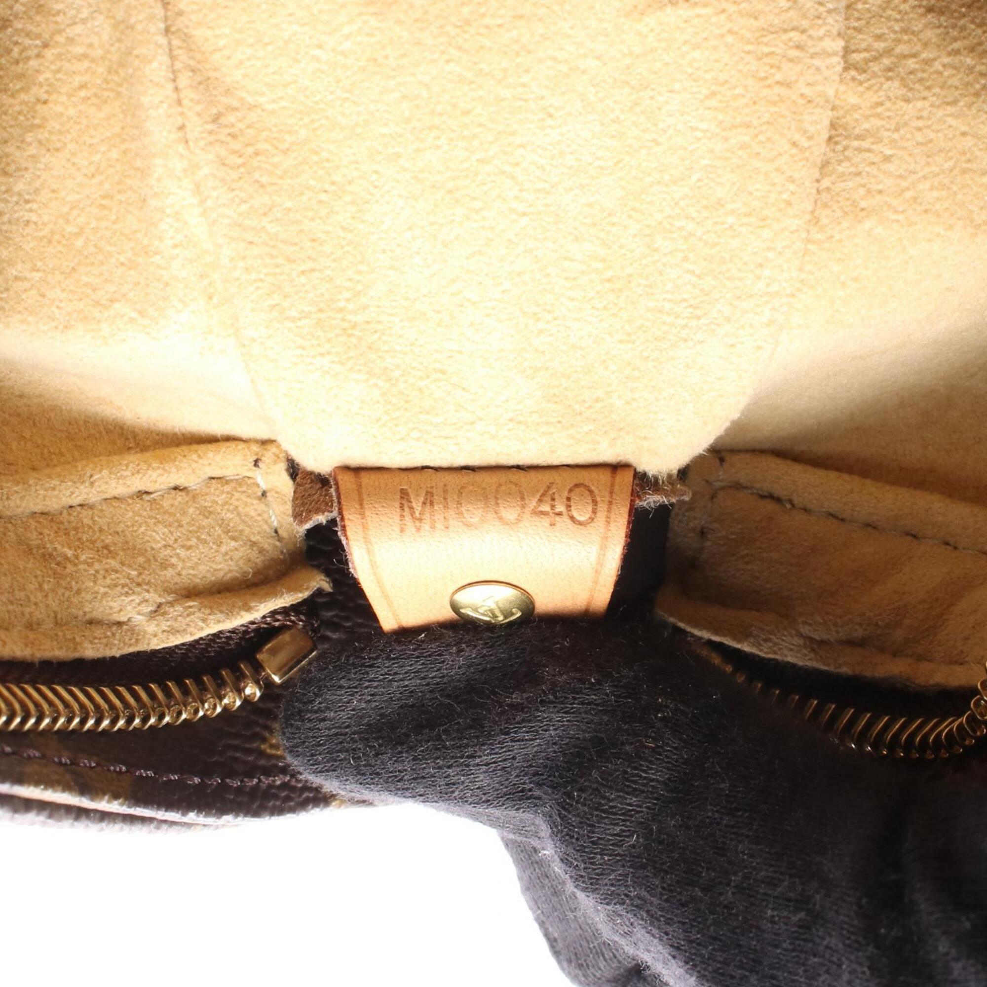 Louis Vuitton Monogram Brown Coated Canvas Leather Handbag Shoulder Bag (Pre-Owned)