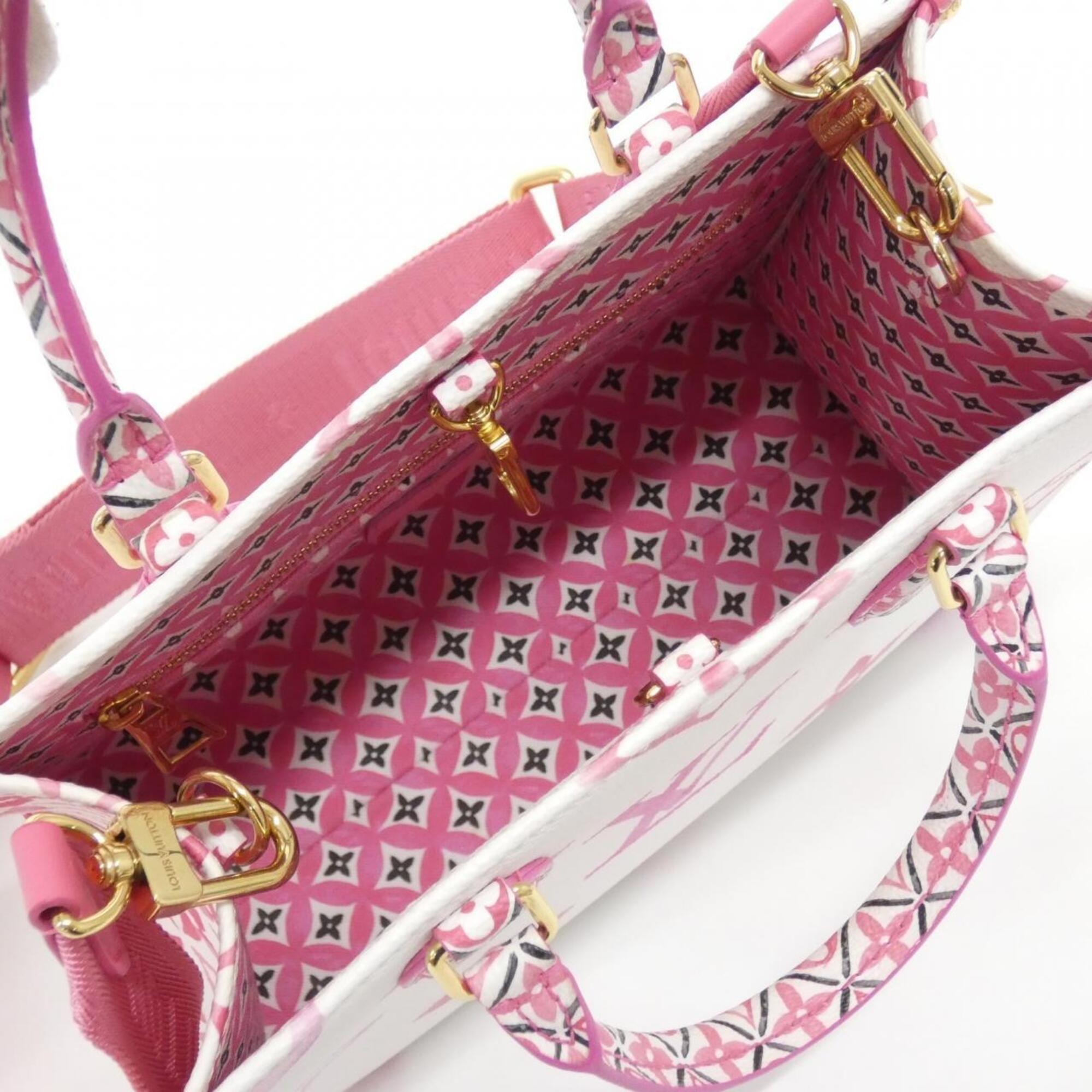 Louis Vuitton Pink Organic Cotton Handbag (Pre-Owned)