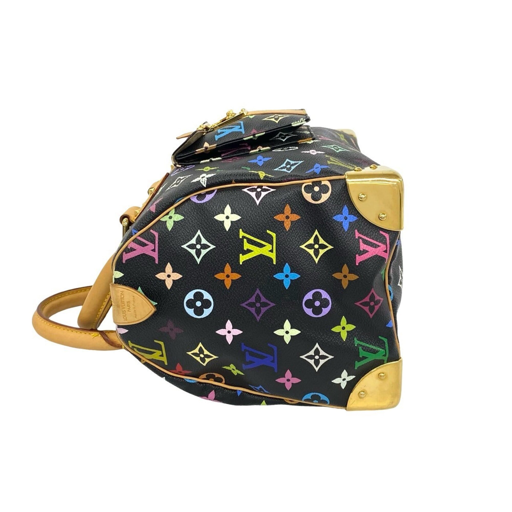 Louis Vuitton Black Leather Pvc Boston Bag Handbag (Pre-Owned)
