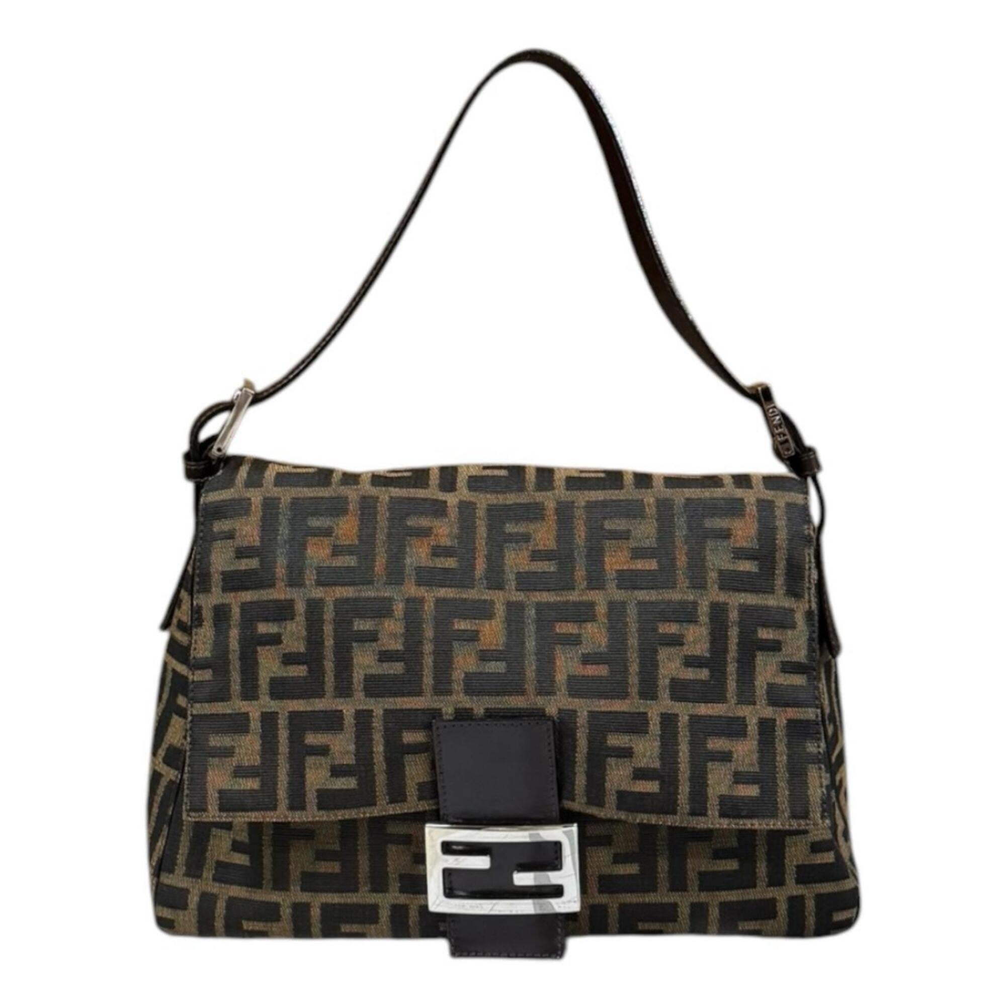 Fendi Zucca Brown Canvas Shoulder Bag (Pre-Owned)