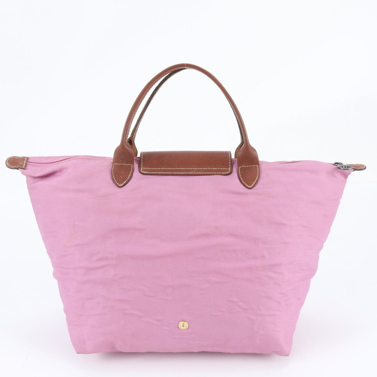 Longchamp Pink Leather Nylon Handbag Shoulder Bag Tote Bag (Pre-Owned)