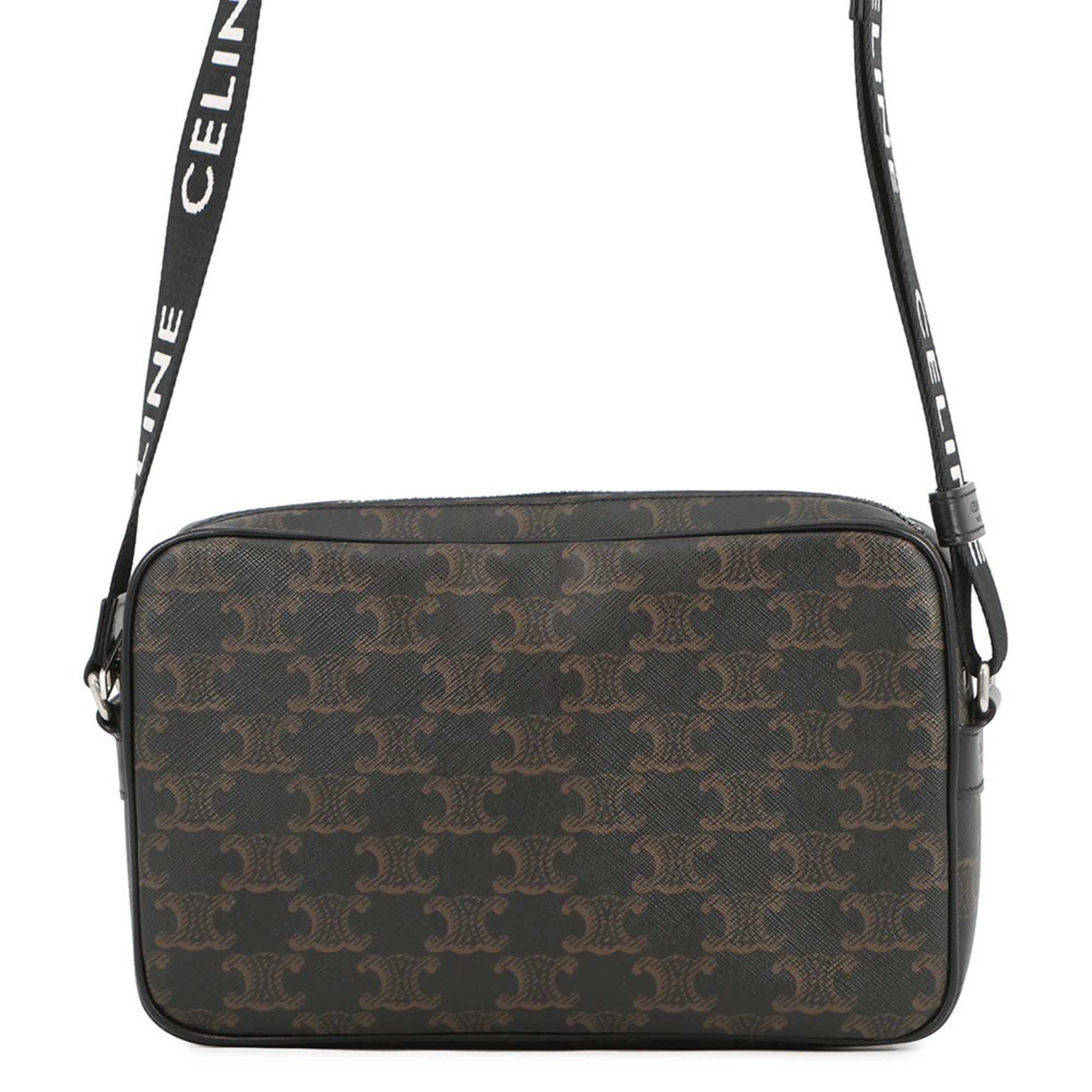Celine Black Brown Pvc Leather Messenger Bag Shoulder Bag (Pre-Owned)