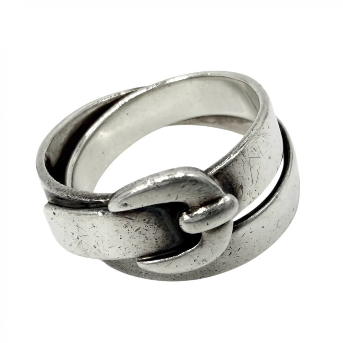 Hermes Silver 925 Band Ring (Pre-Owned)