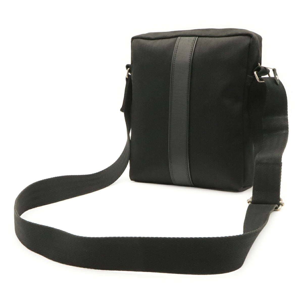 Hermes Black Toile Chevron Leather Pochette Shoulder Bag (Pre-Owned)