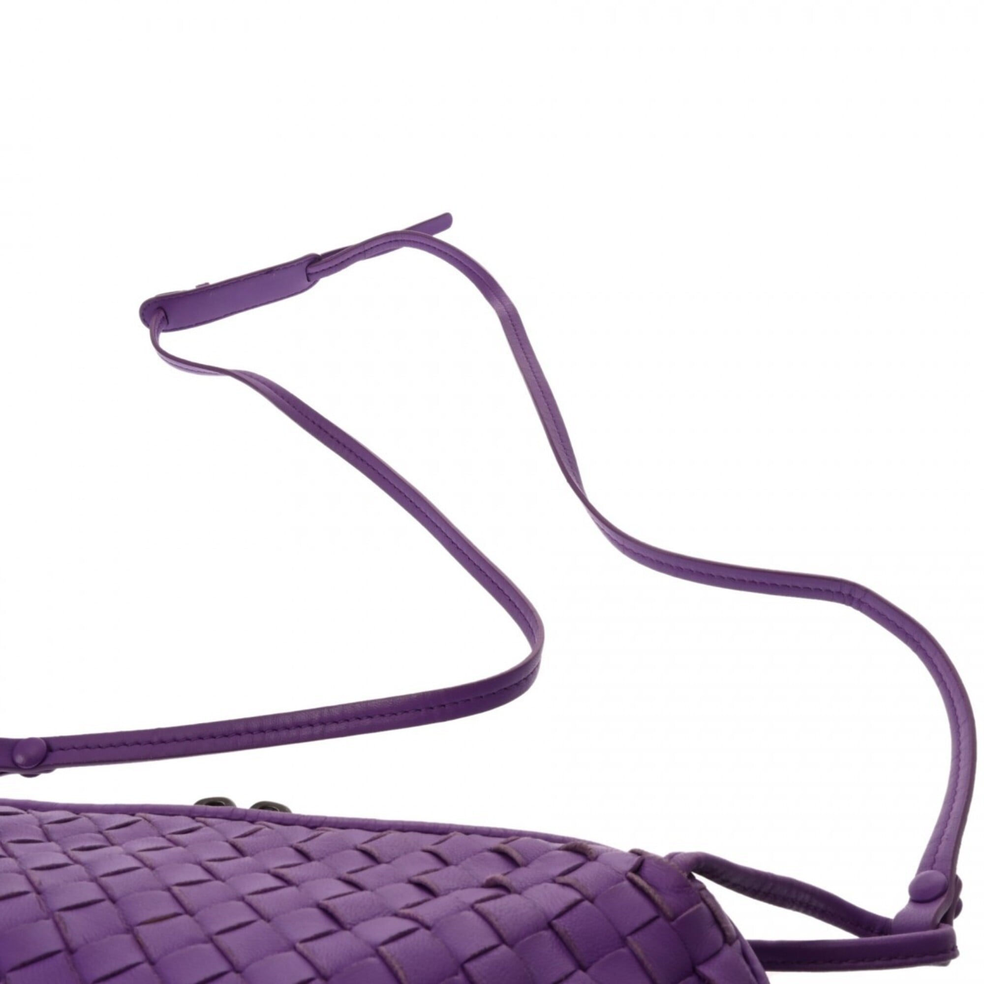 Bottega Veneta Intrecciato Purple Leather Shoulder Bag (Pre-Owned)
