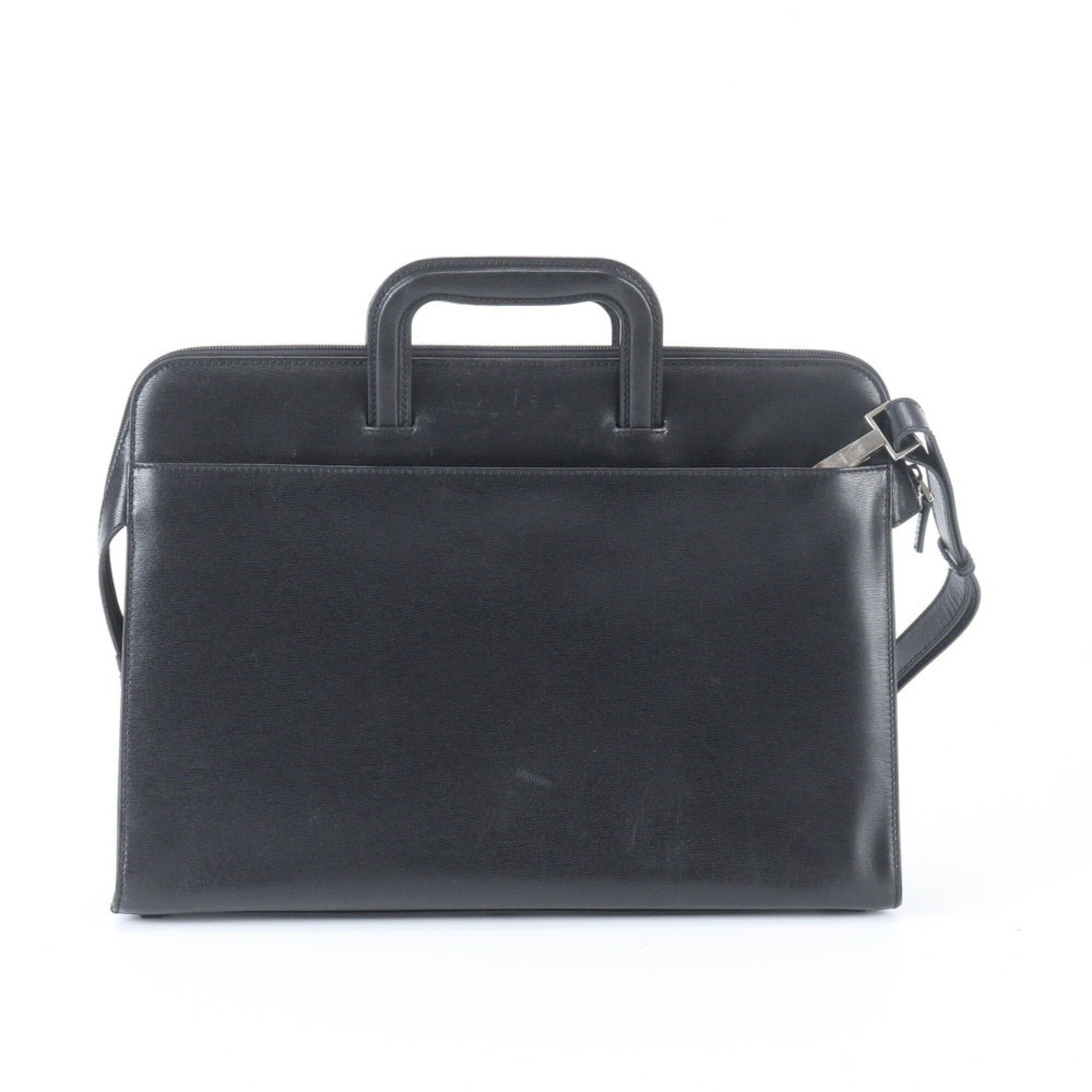 Gucci Black Leather Briefcase Handbag Tote Bag (Pre-Owned)
