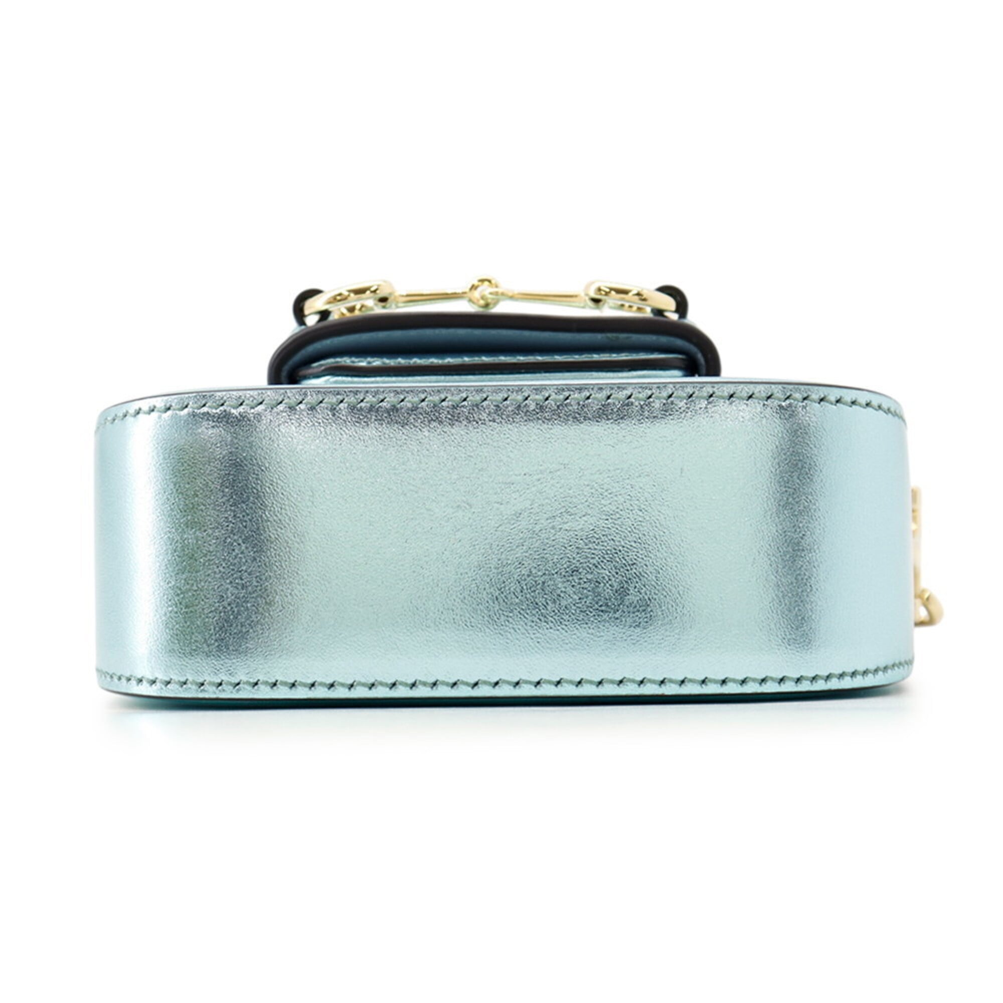 Gucci Light Blue Leather Handbag Shoulder Bag (Pre-Owned)