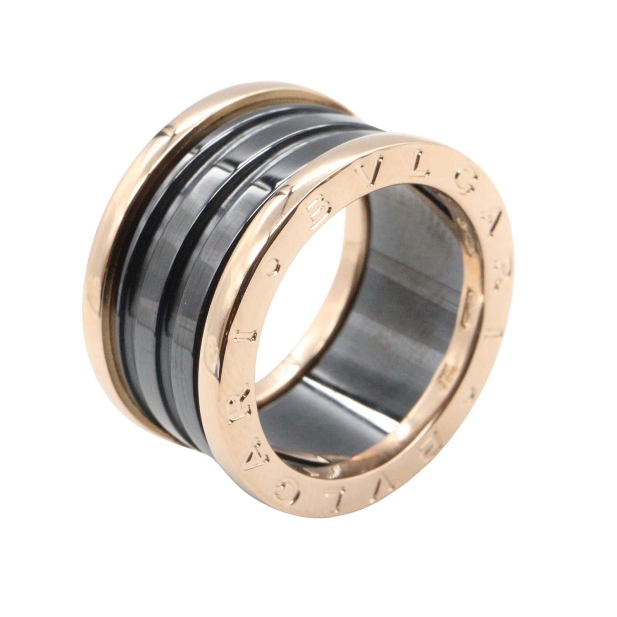 Bvlgari Gold Black Pink Gold (18K) Ceramic Band Ring (Pre-Owned)