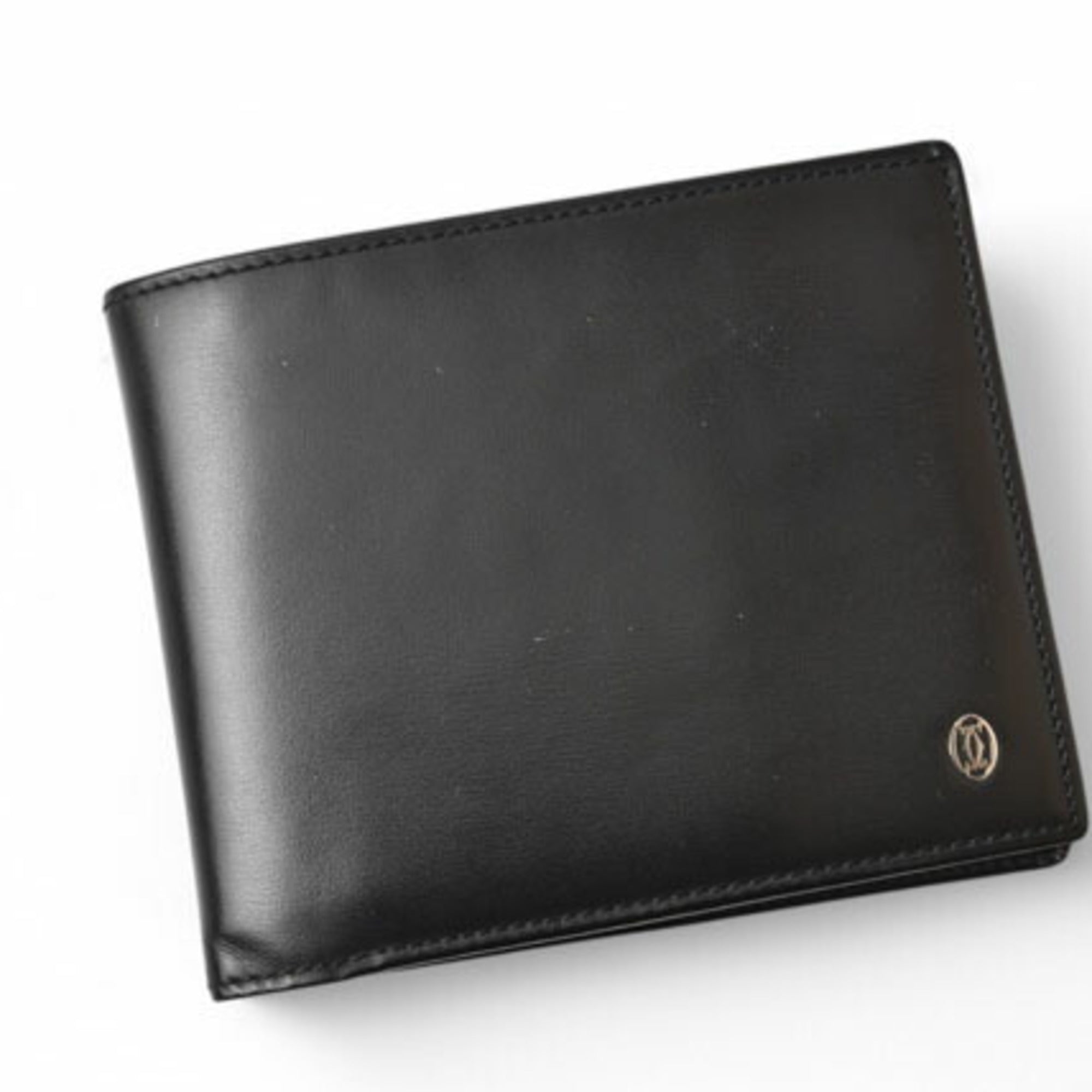 Cartier Black Leather Wallet (Bi-Fold) (Pre-Owned)
