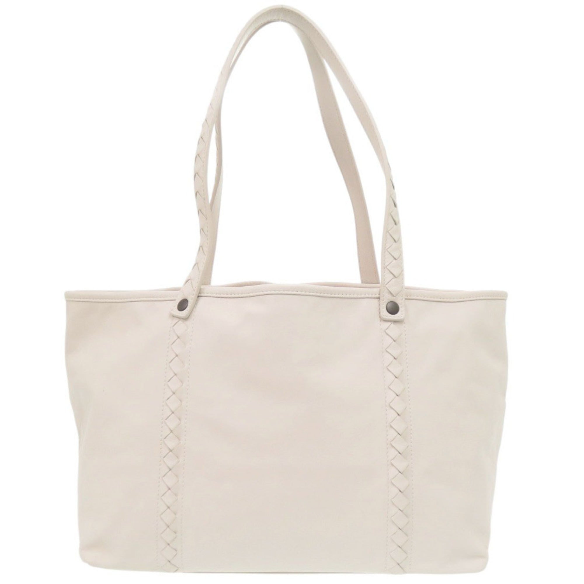 Bottega Veneta Intrecciato Black Ivory Orange Intrecciato Tote Bag (Pre-Owned)