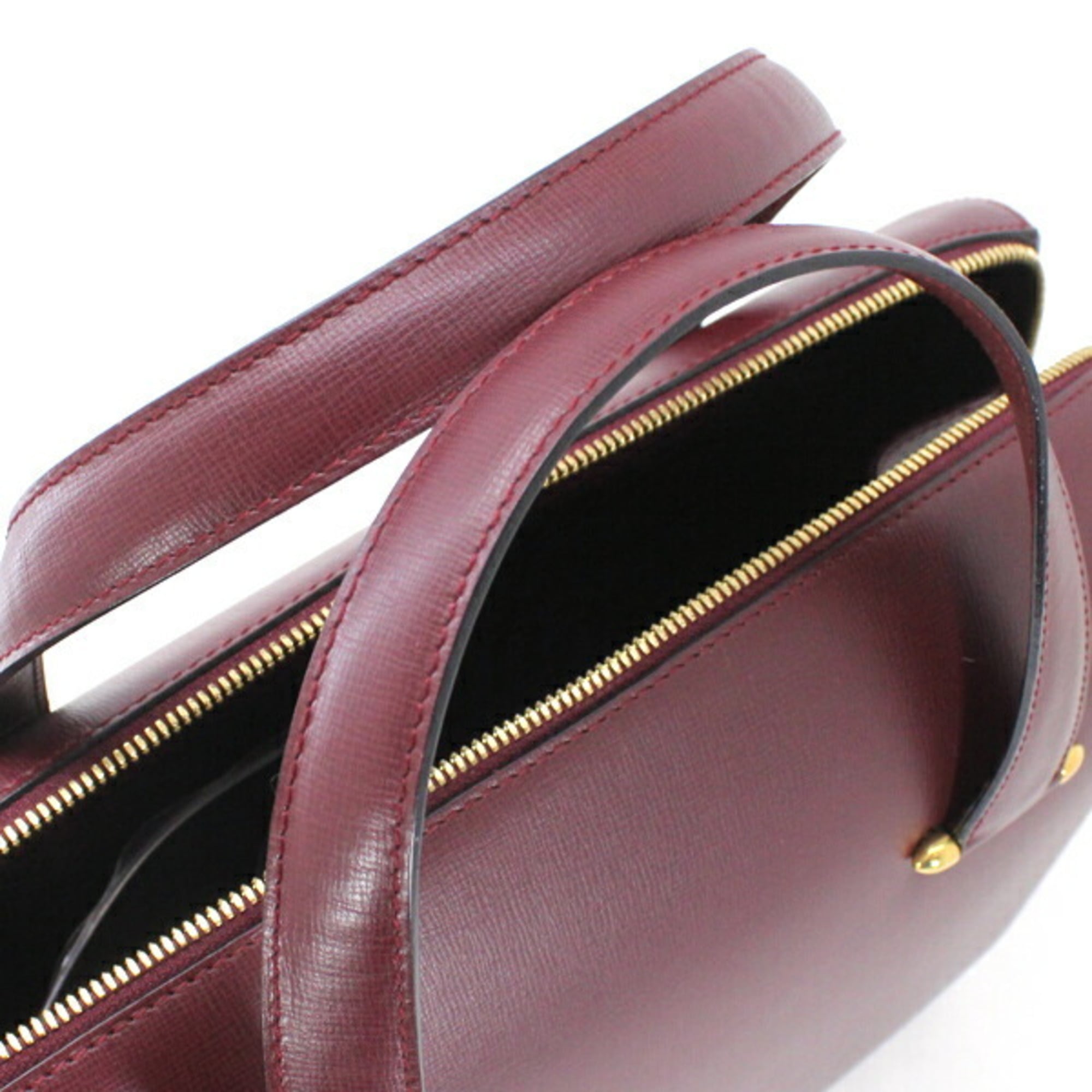 Cartier Must Bordeaux Leather Handbag Shoulder Bag (Pre-Owned)