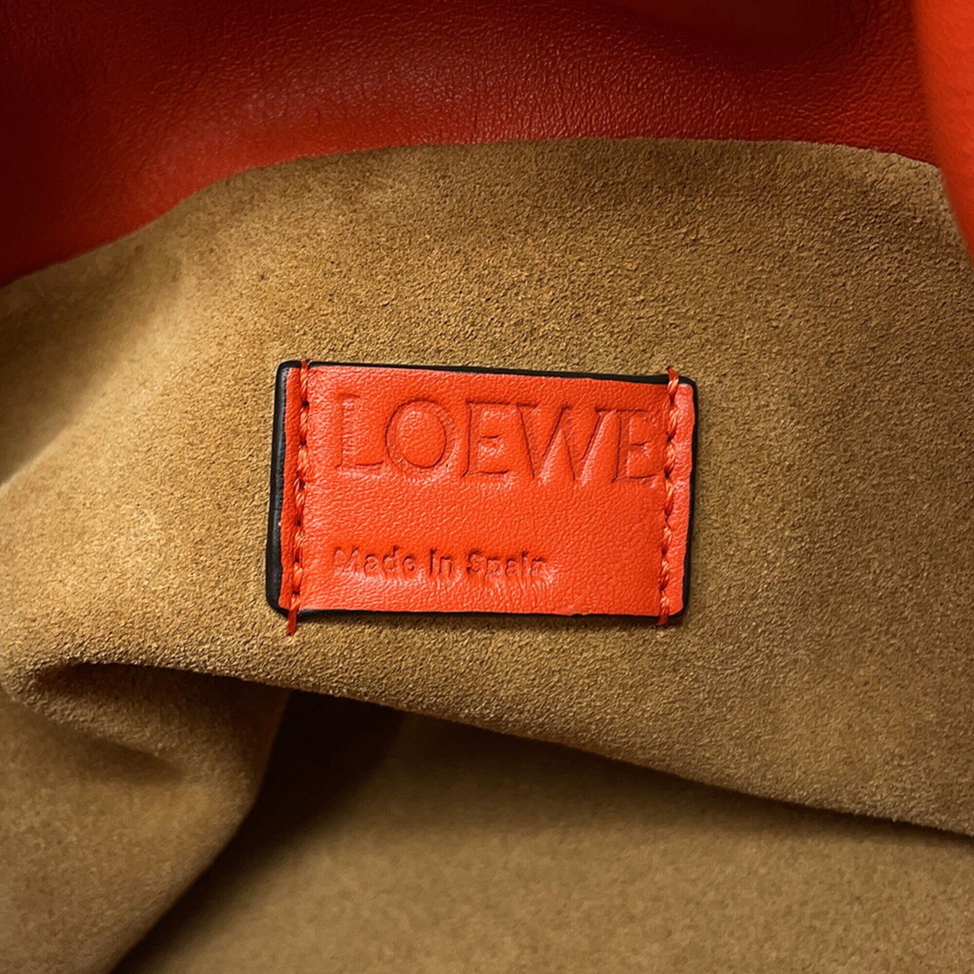 Loewe Orange Leather Clutch Bag Shoulder Bag (Pre-Owned)