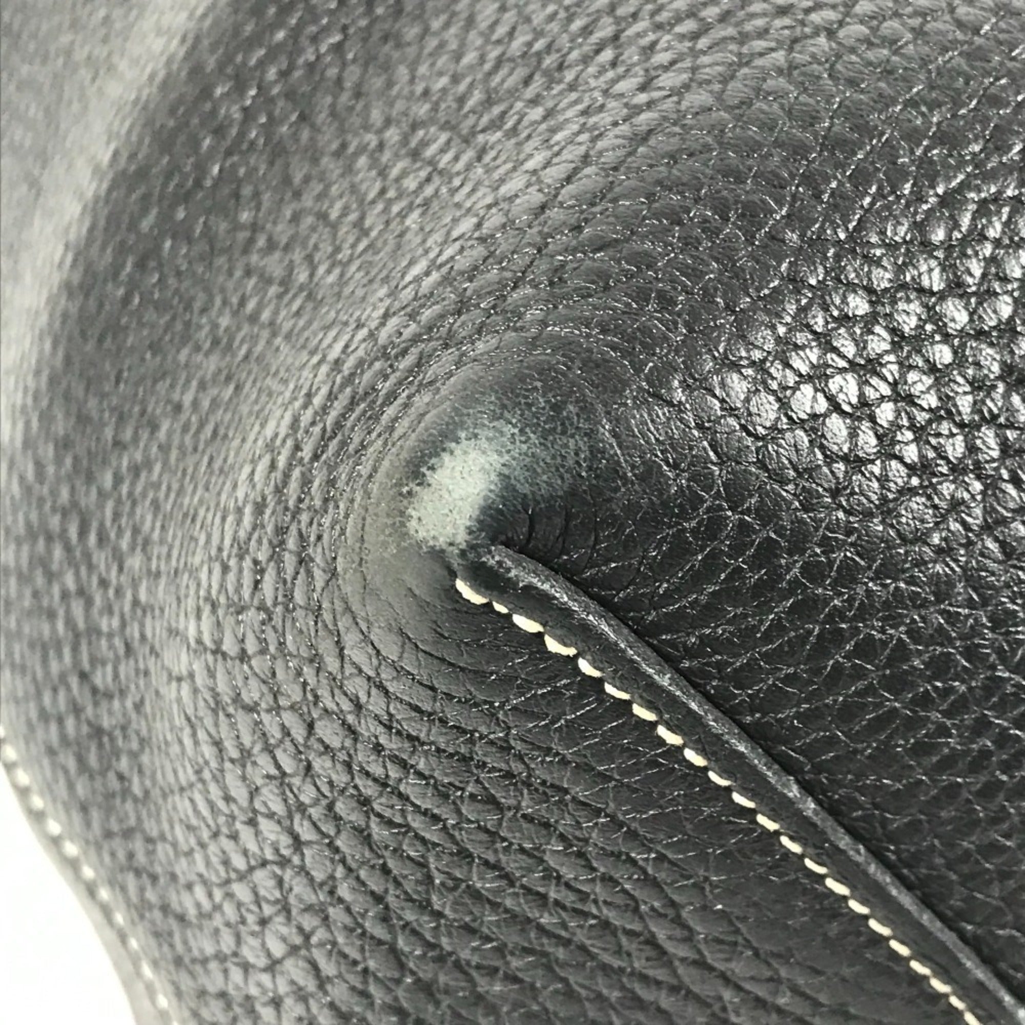 Hermes Black Leather Shoulder Bag Tote Bag (Pre-Owned)