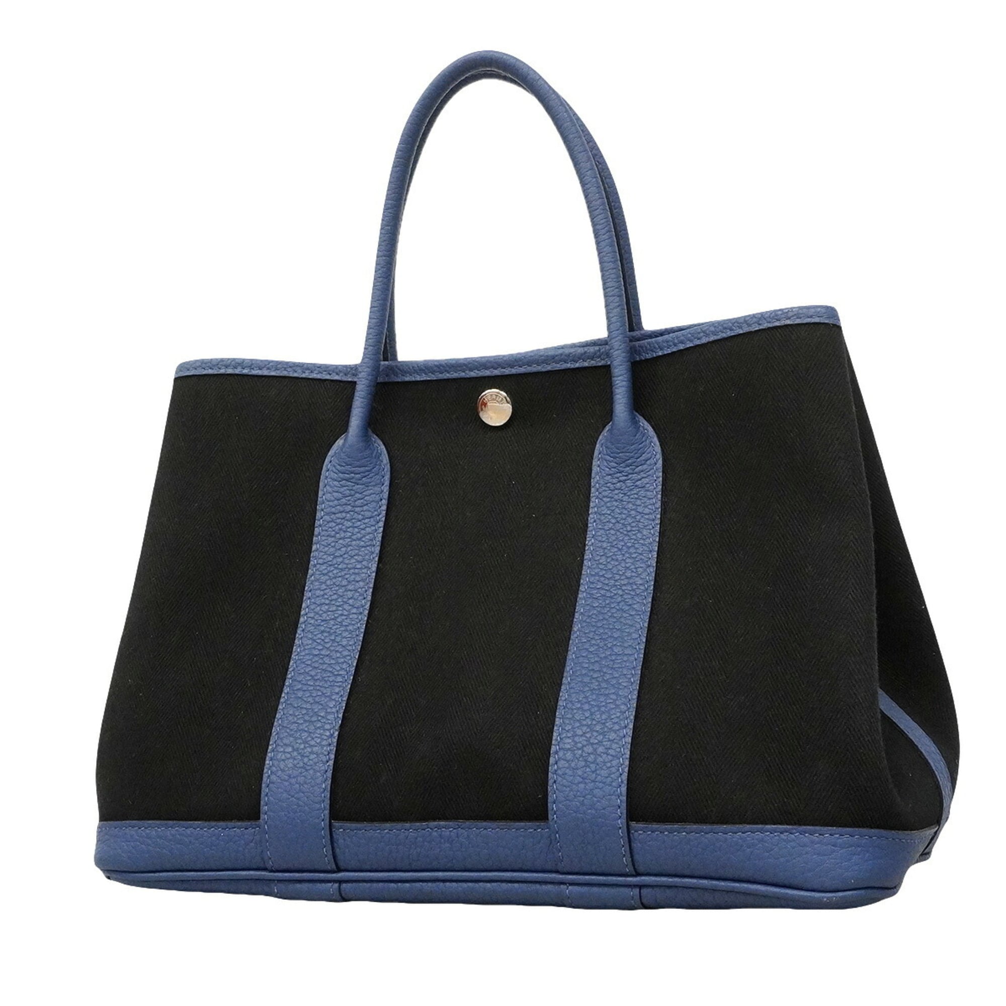 Hermes Black Toile Chevron Negonda Leather Tote Bag (Pre-Owned)