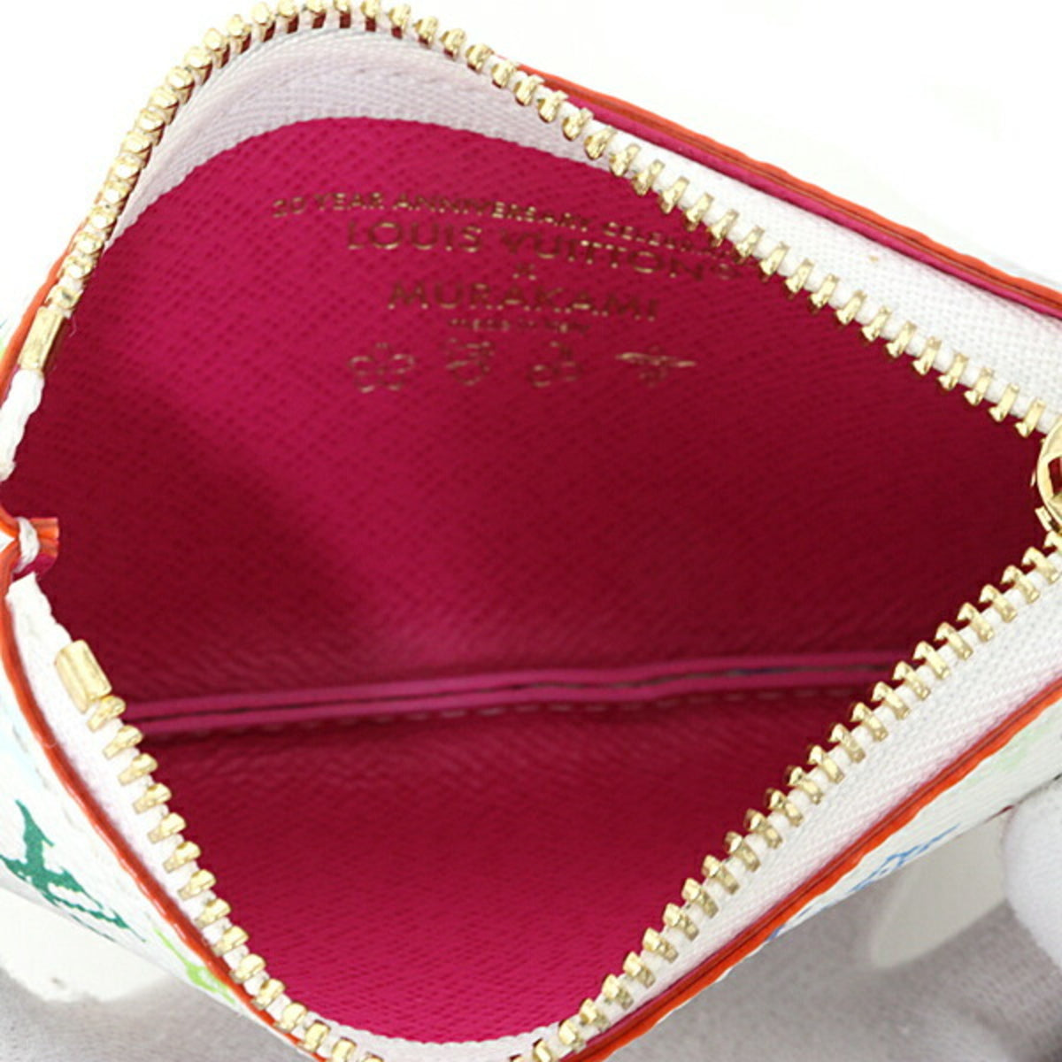 Louis Vuitton Multi-Color White Monogram Canvas Leather Pouch (Pre-Owned)