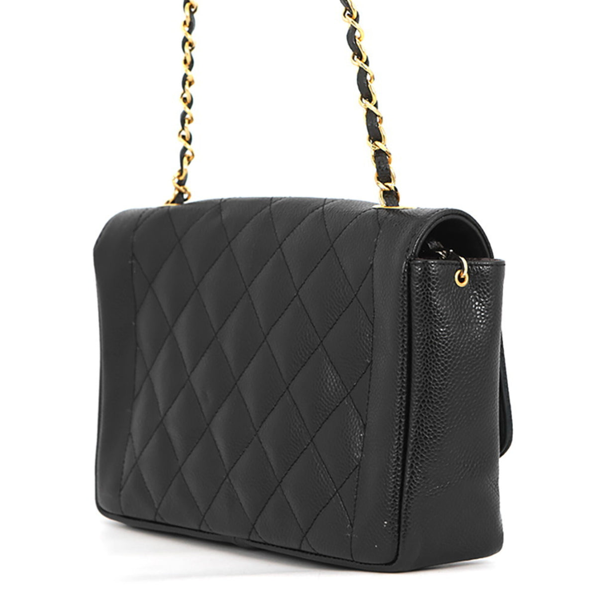 Chanel Black Grained Calfskin Handbag Shoulder Bag (Pre-Owned)