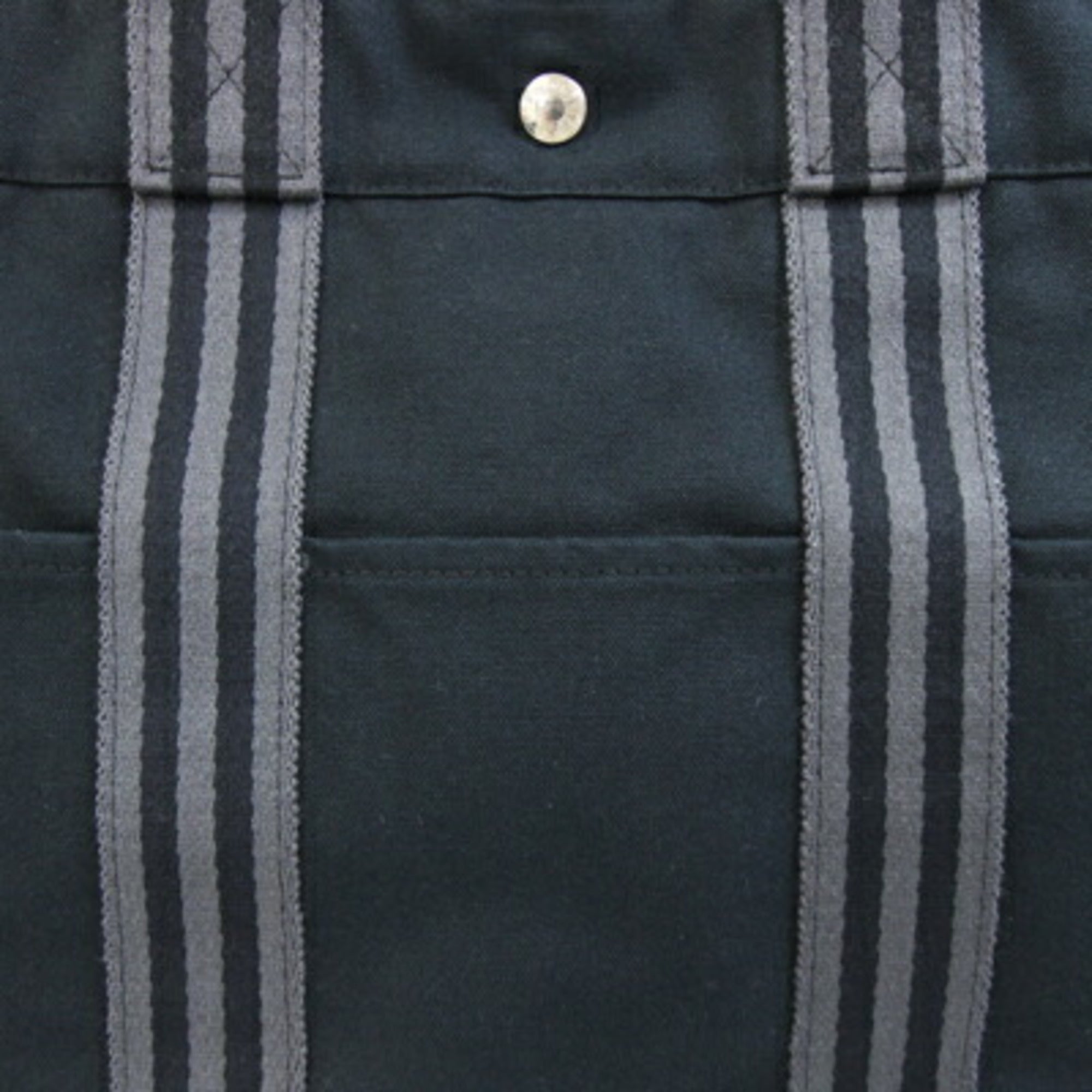 Hermes Black Canvas Handbag Tote Bag (Pre-Owned)