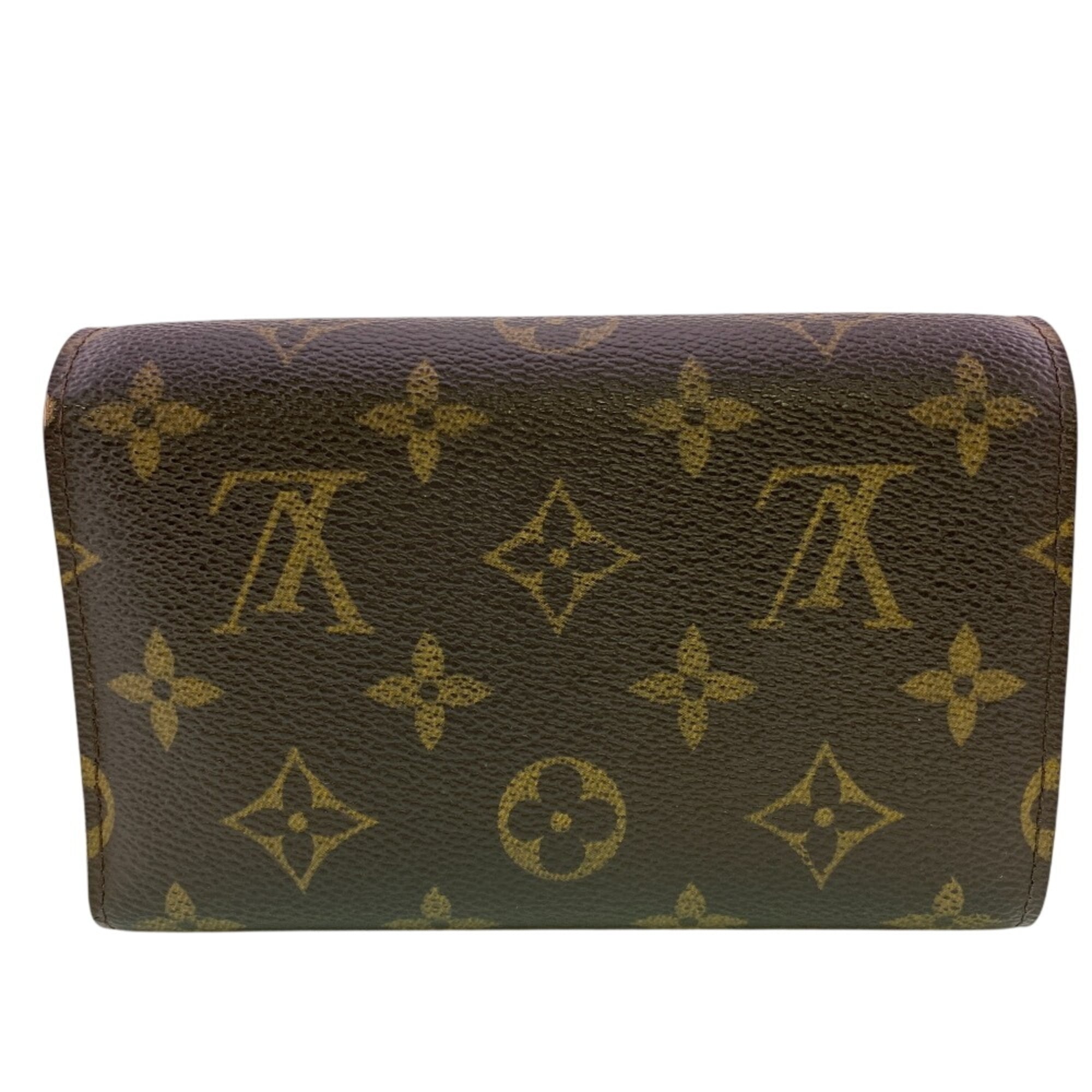 Louis Vuitton Brown Leather Wallet (Tri-Fold) (Pre-Owned)