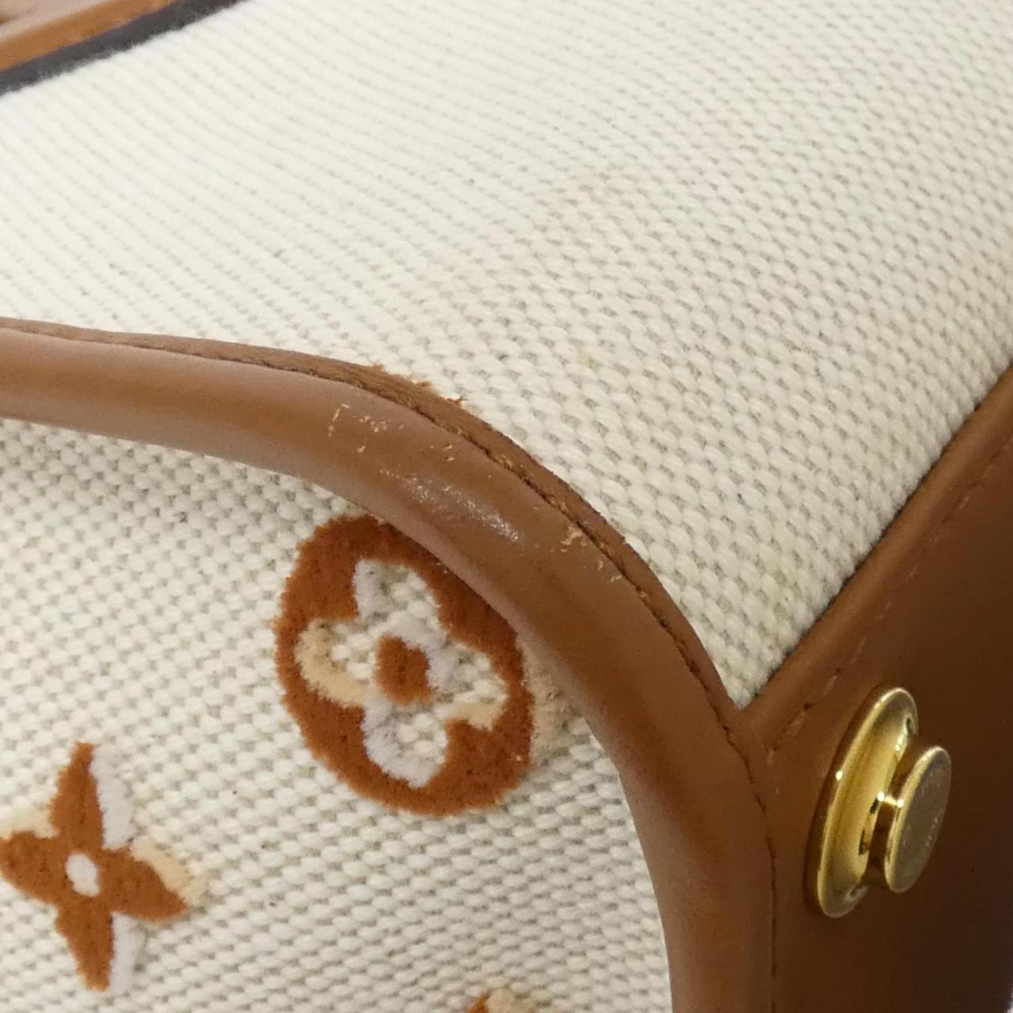 Louis Vuitton Natural Canvas Leather Handbag (Pre-Owned)