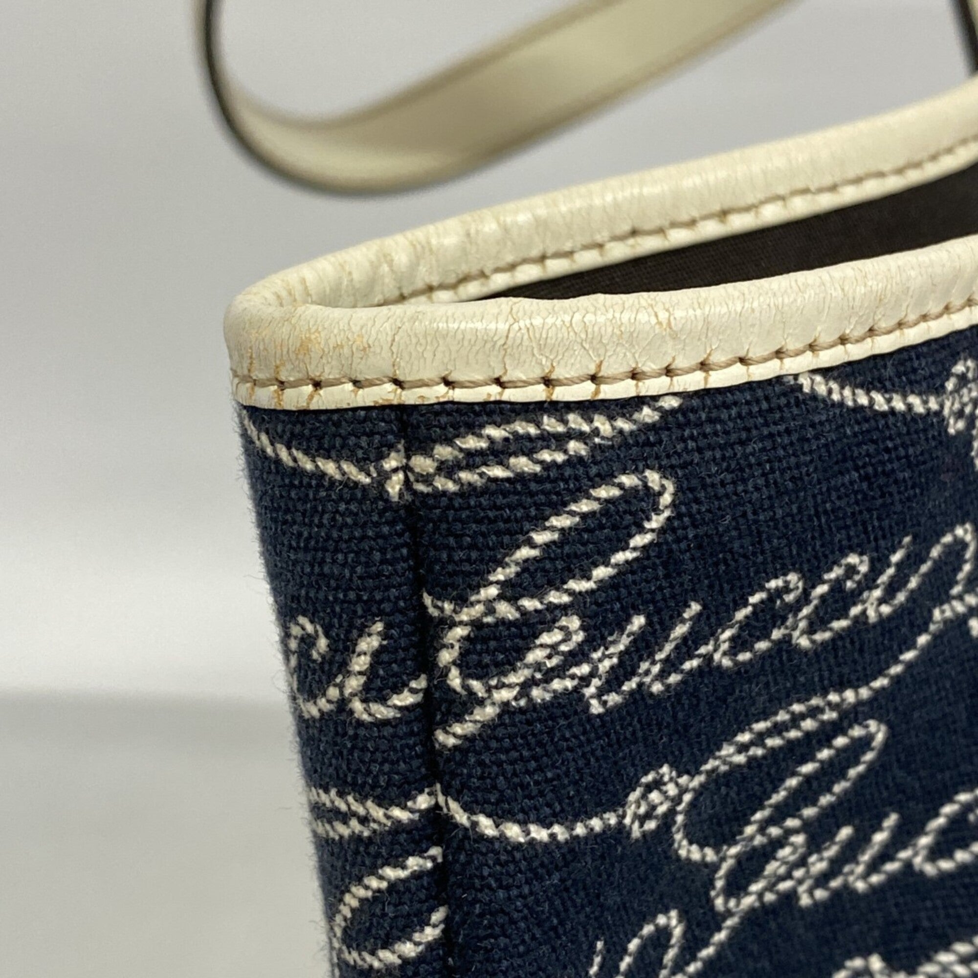 Gucci Navy Canvas Tote Bag (Pre-Owned)
