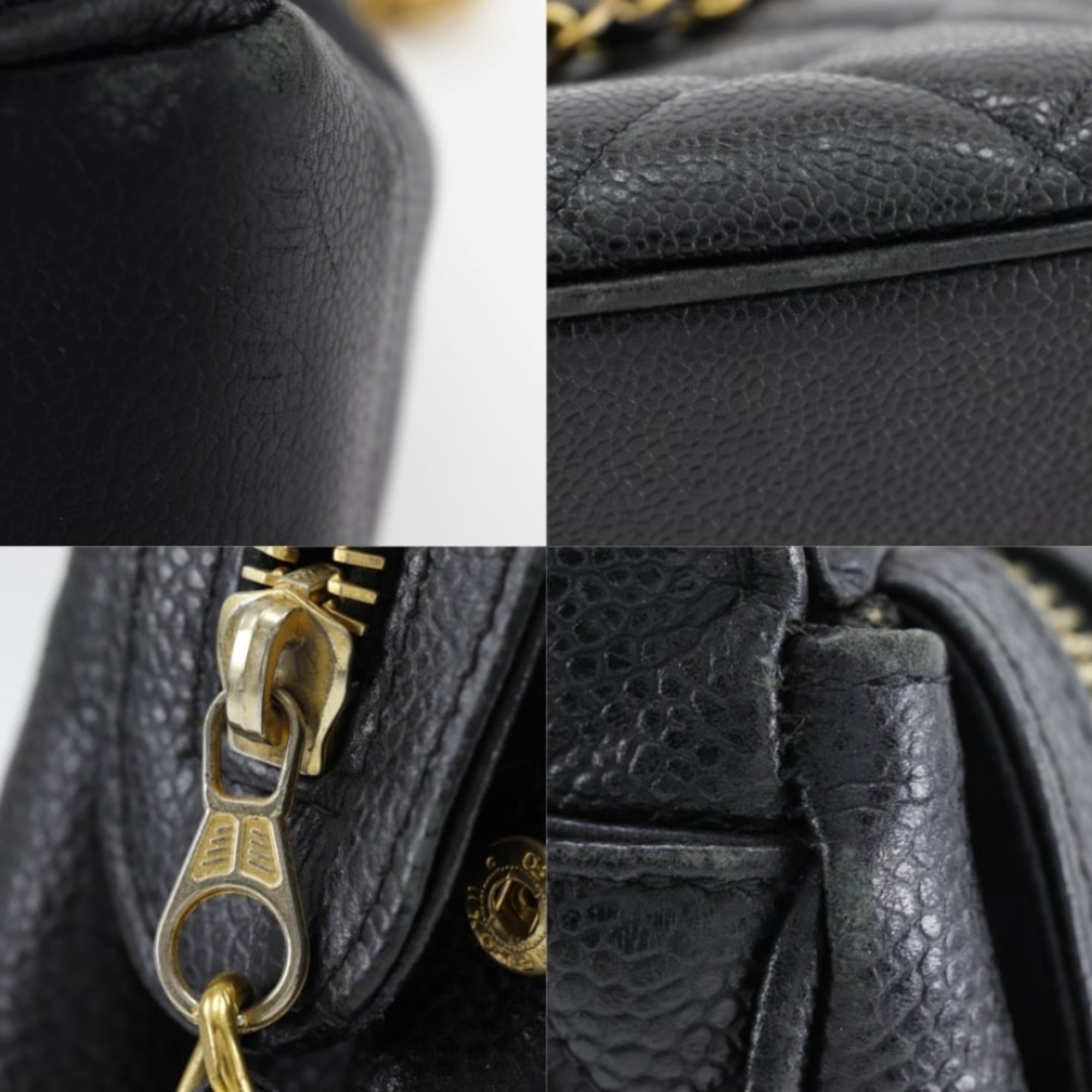 Chanel Black Caviar Leather Shoulder Bag (Pre-Owned)