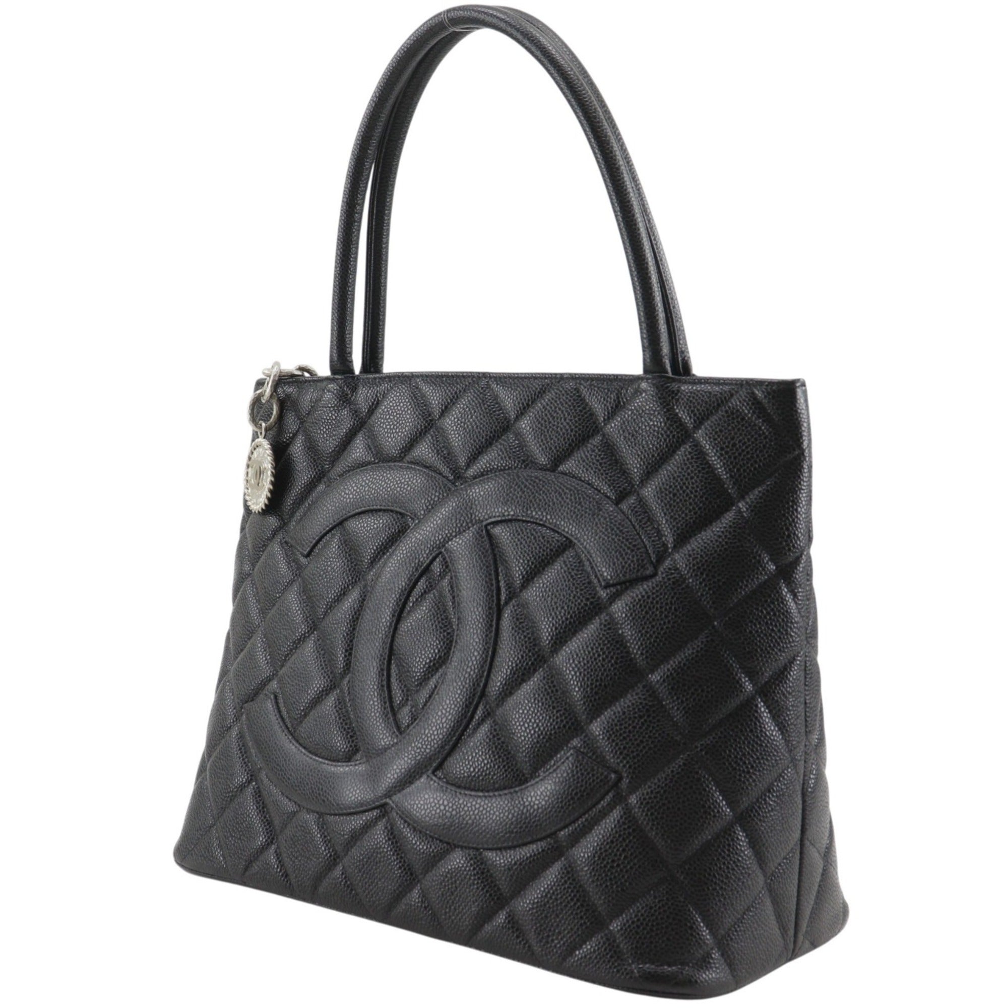 Chanel Black Grained Calfskin Tote Bag (Pre-Owned)