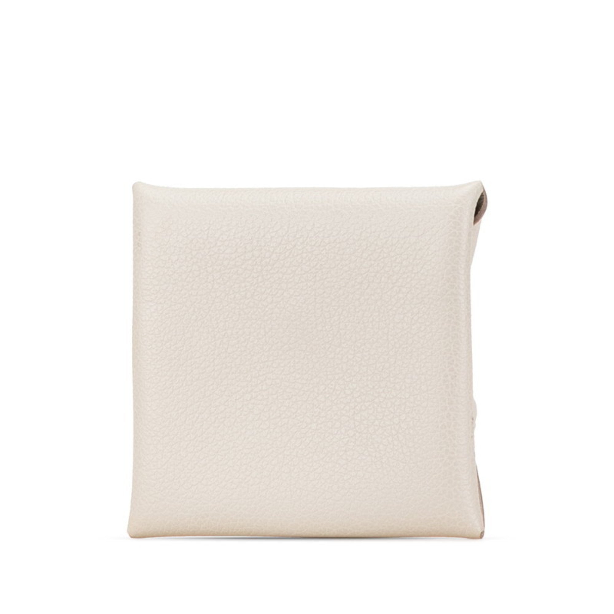 Hermes Beige Ivory Epsom Leather Coin Purse/Coin Case (Pre-Owned)