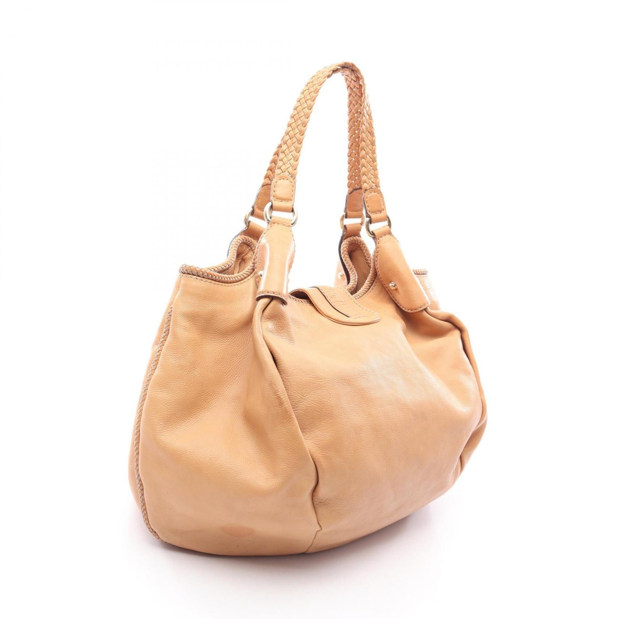 Gucci Beige Leather Handbag Shoulder Bag (Pre-Owned)