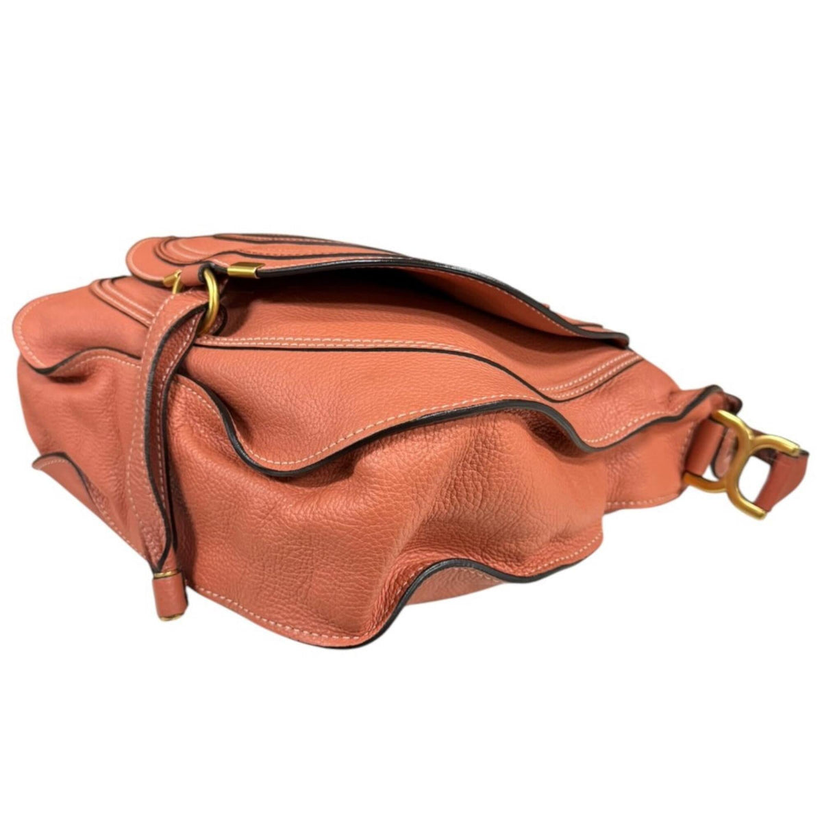 Chloé Marcie Orange Leather Shoulder Bag (Pre-Owned)