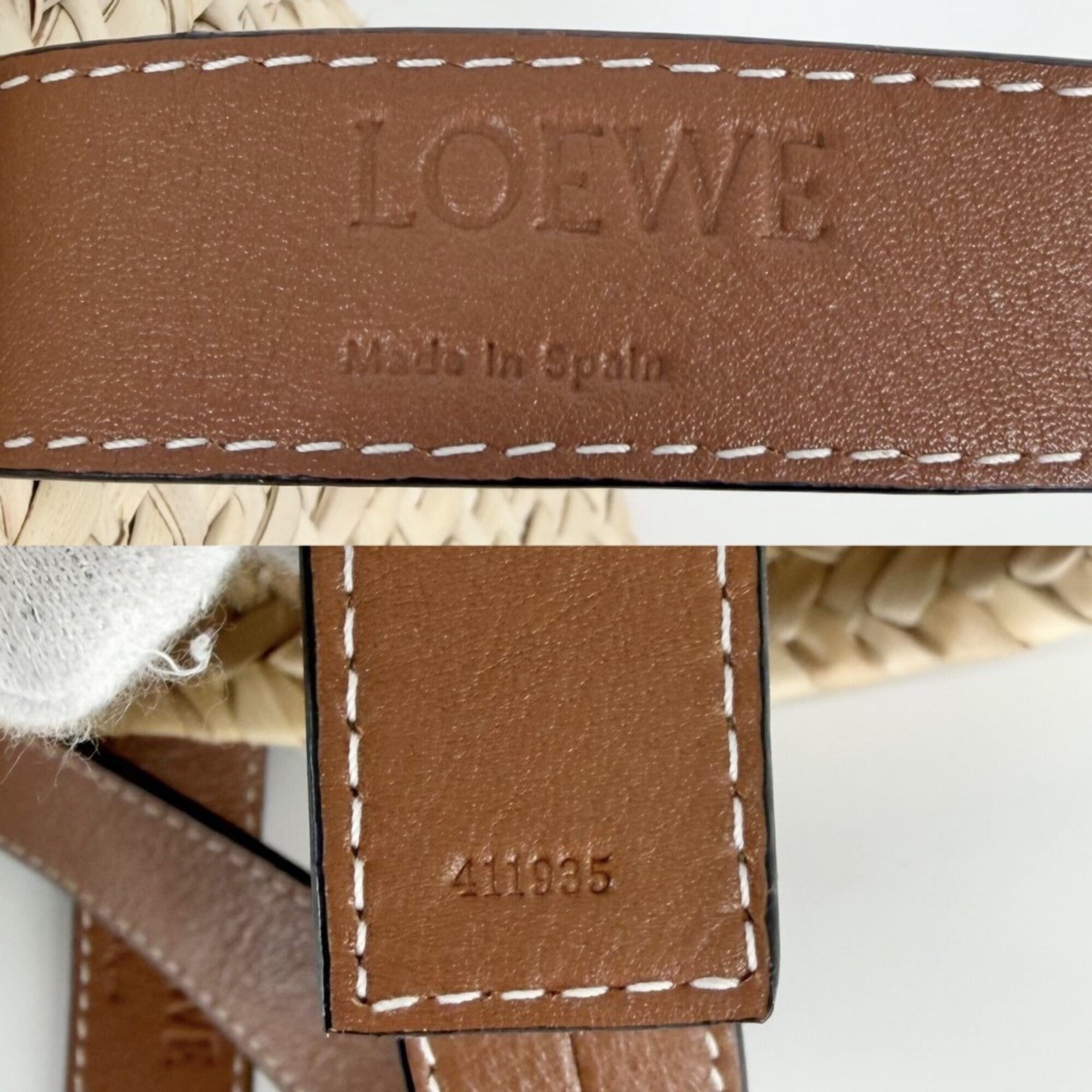 Loewe Beige Beige Brown Brown Handbag (Pre-Owned)