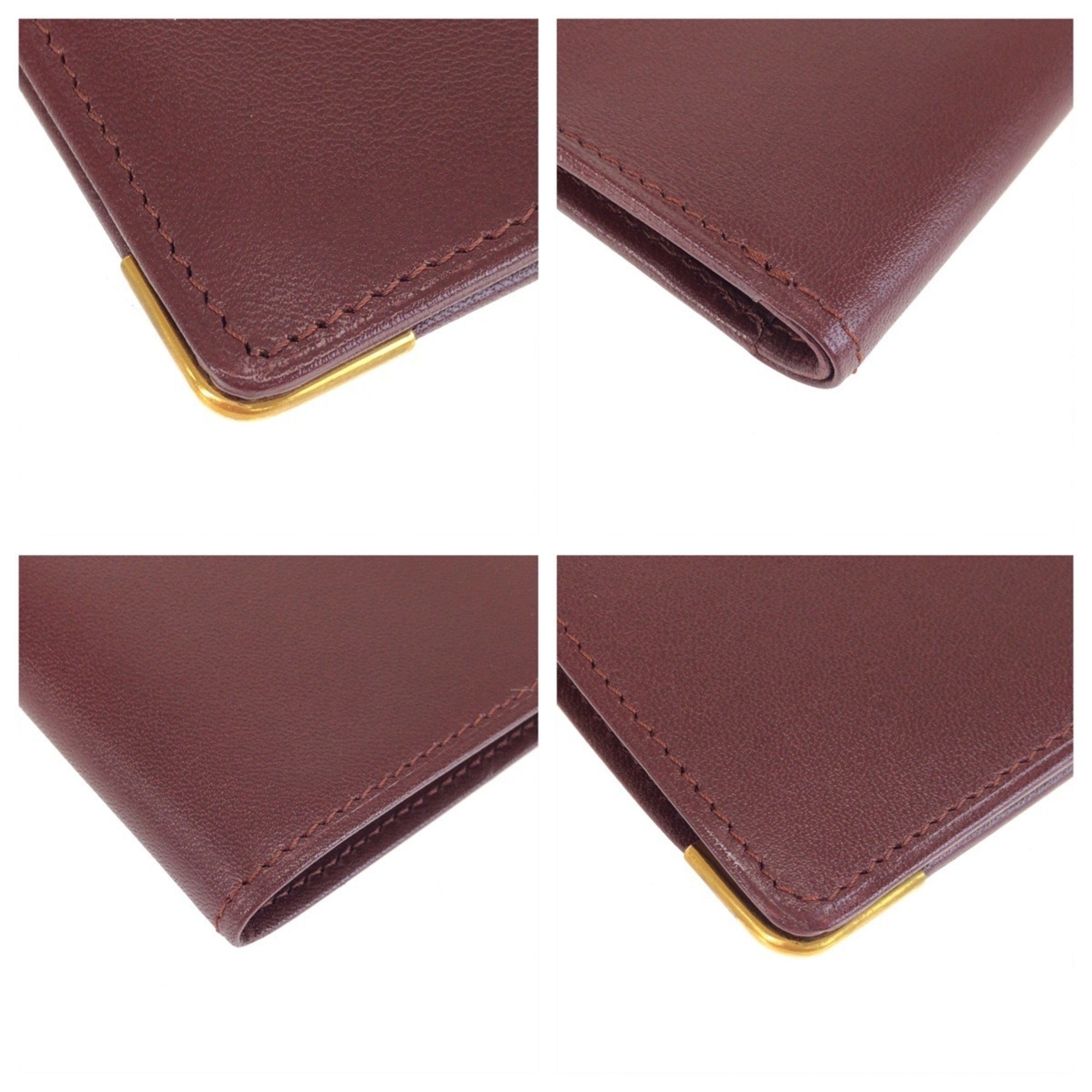 Cartier Wine Red Leather Wallet (Bi-Fold) (Pre-Owned)
