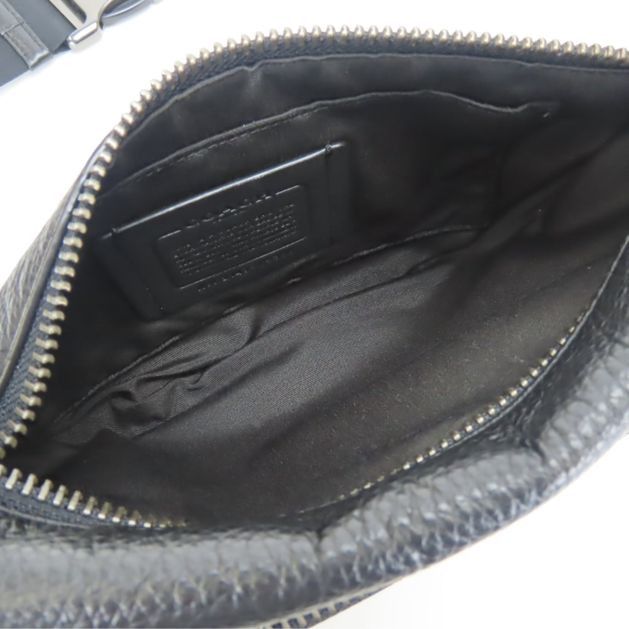Coach Beige Black Signature Line Canvas Leather Sling Bag (Pre-Owned)