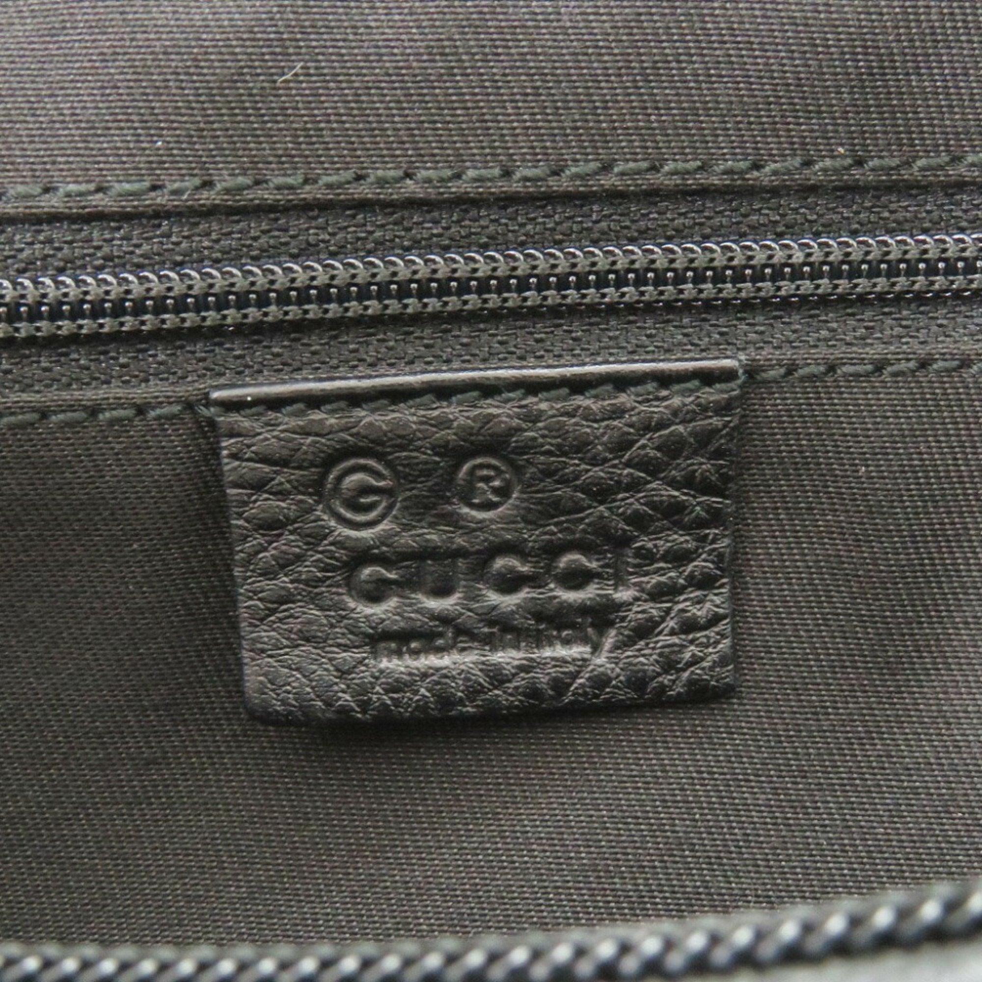 Gucci Horsebit Black Canvas Shoulder Bag (Pre-Owned)