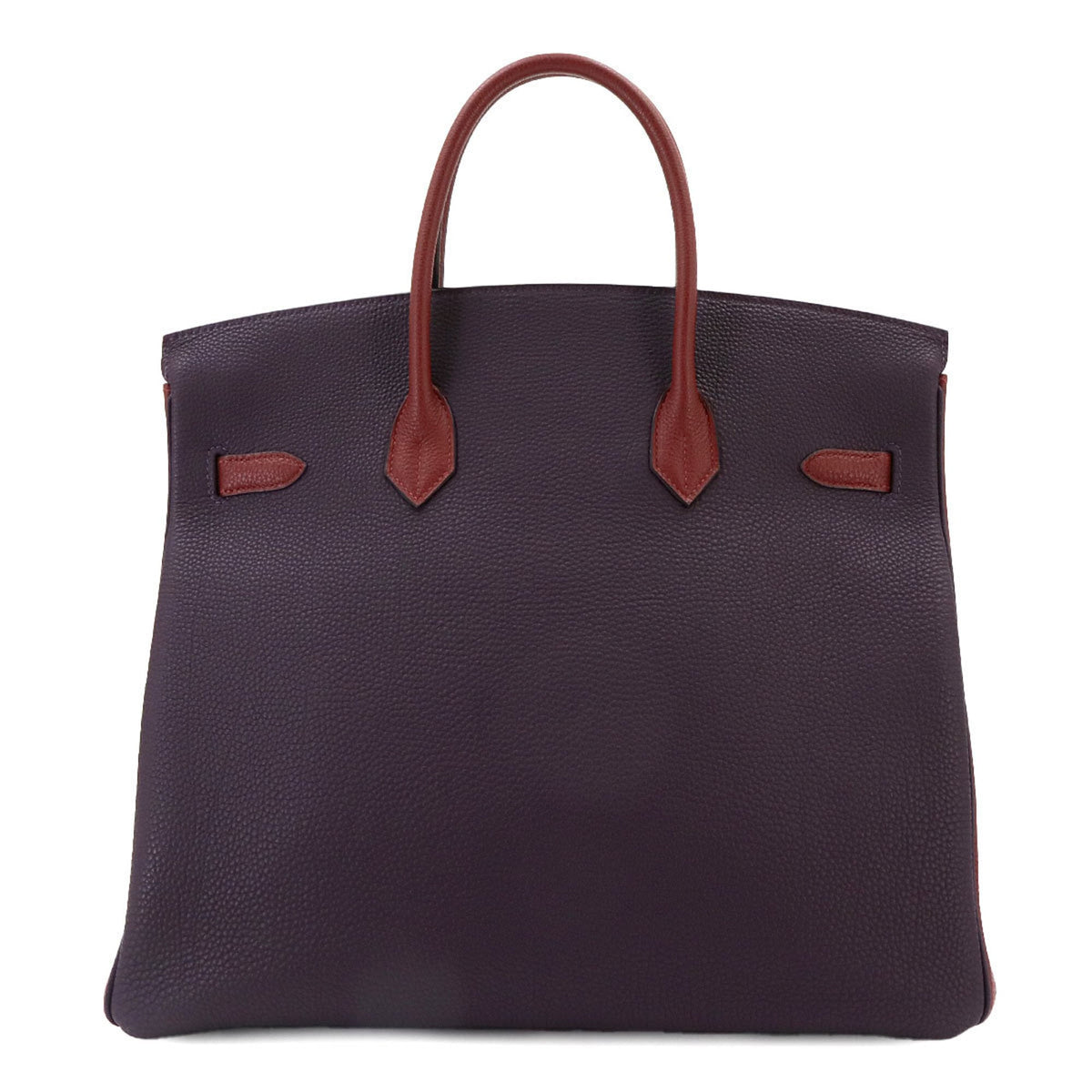 Hermes Chocolat Raisin Rouge H Togo Leather Handbag (Pre-Owned)