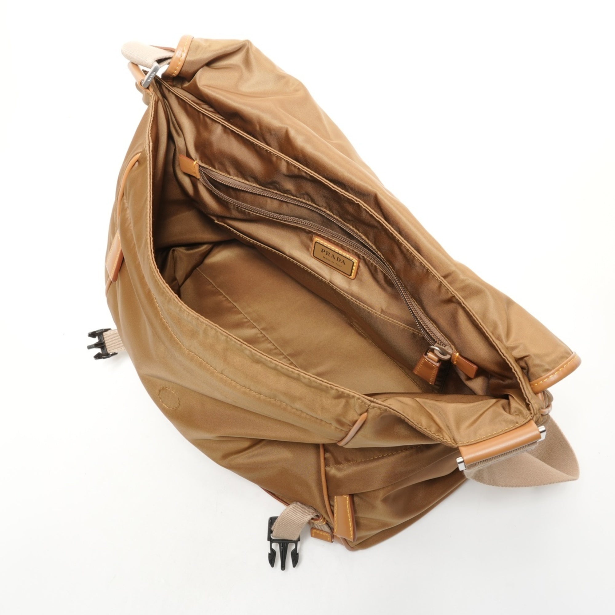 Prada Beige Nylon Shoulder Bag (Pre-Owned)
